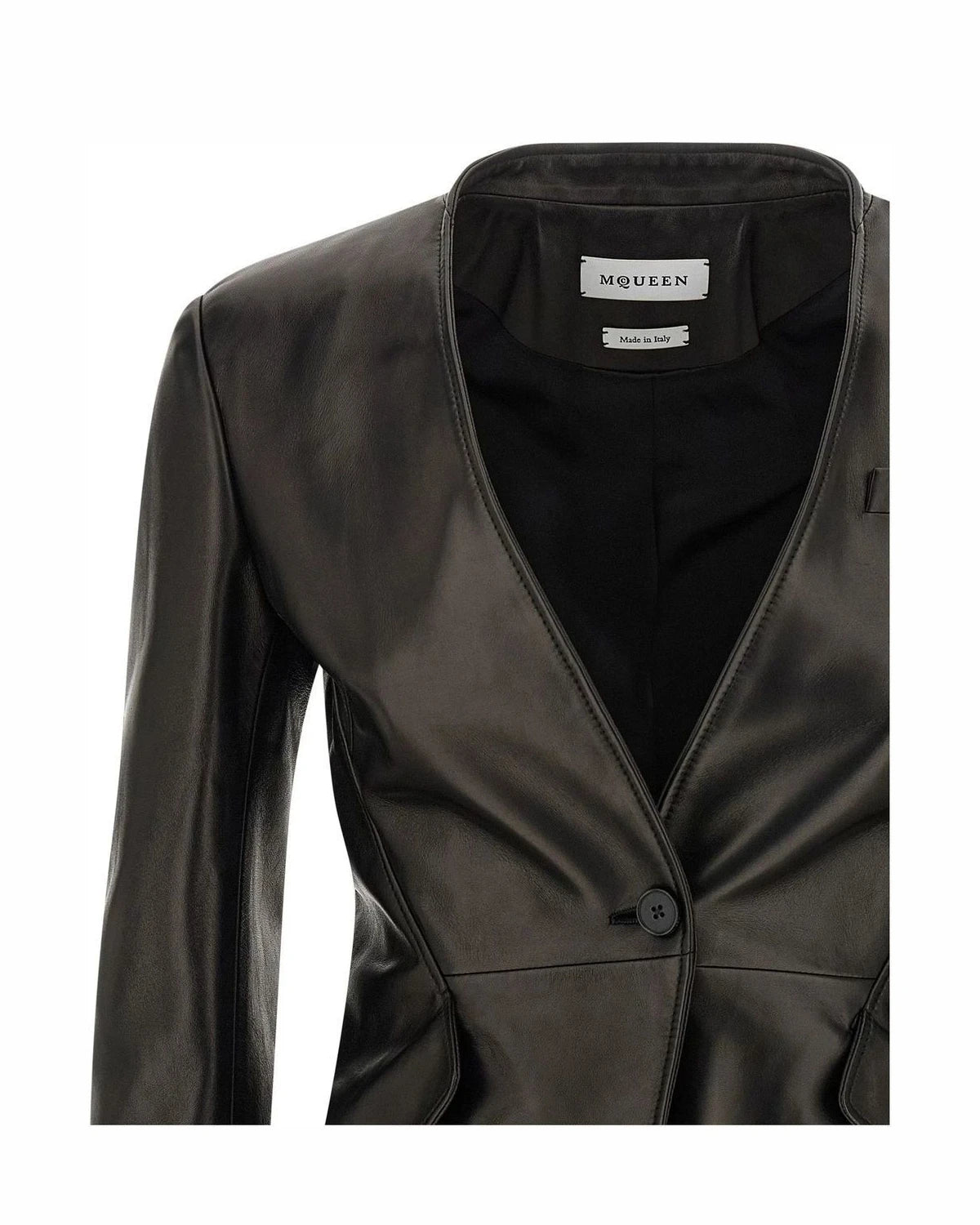 Alexander McQueen Blazer in black, Lamb Leather — view 3