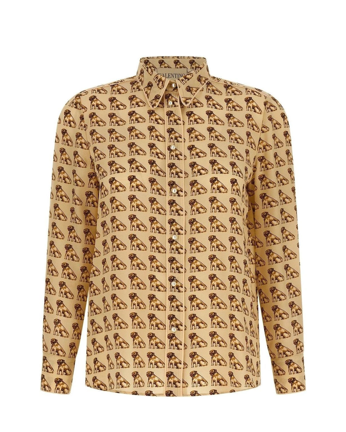 Valentino Garavani Dress Shirt in beige, Silk