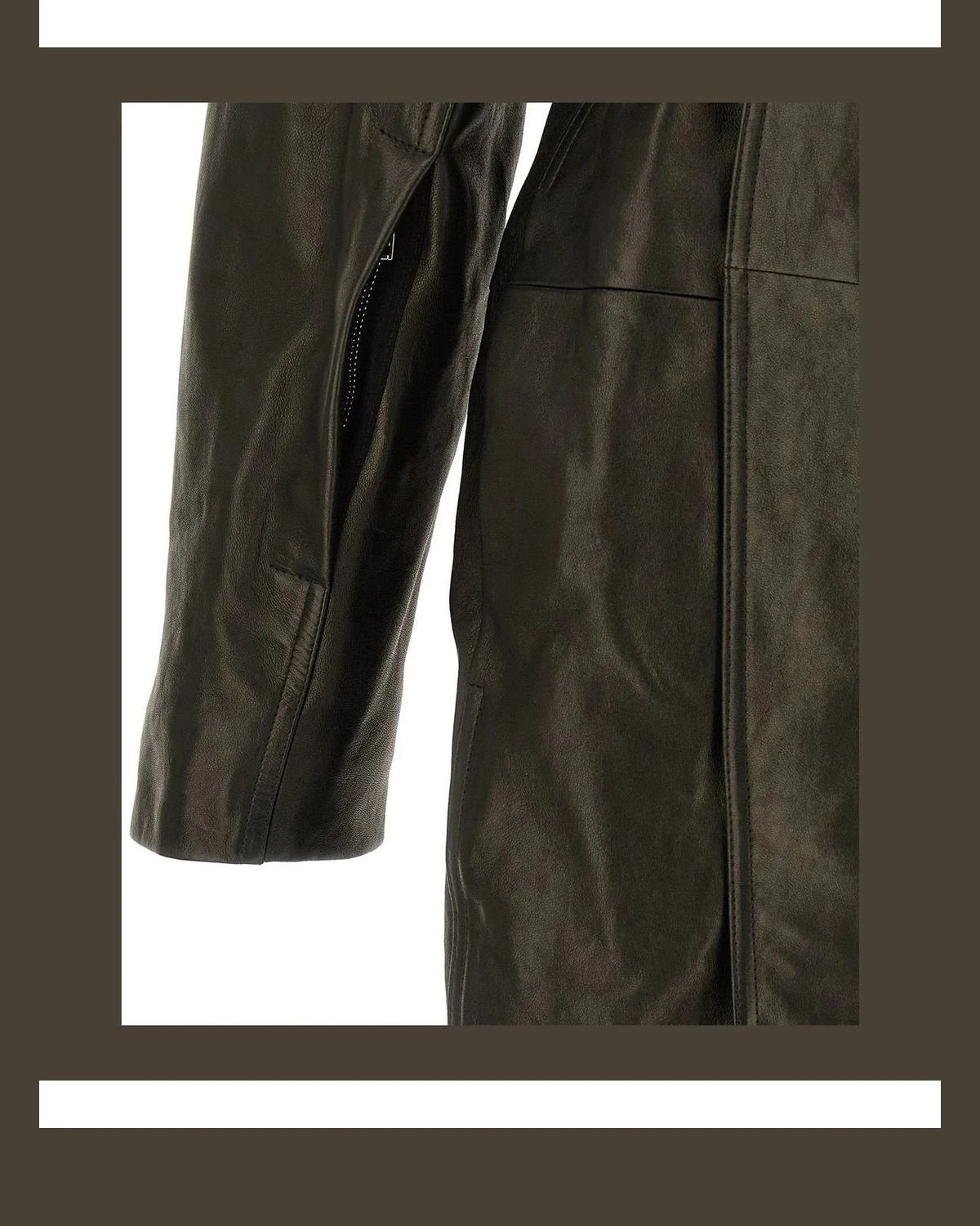 Rick Owens Wrap Coat in black, Lamb Leather โ view 4