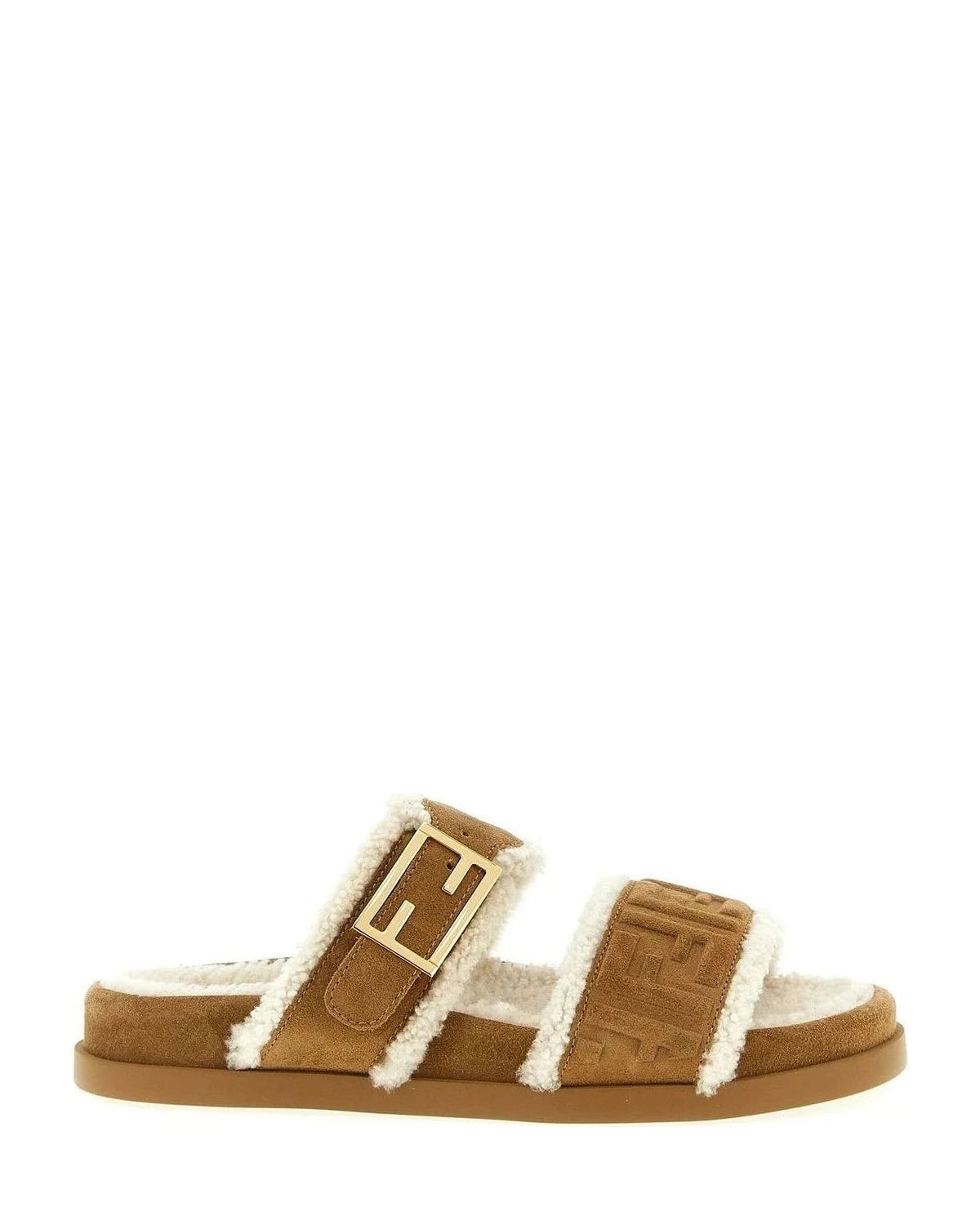 Fendi Slides in beige, Calfskin Leather