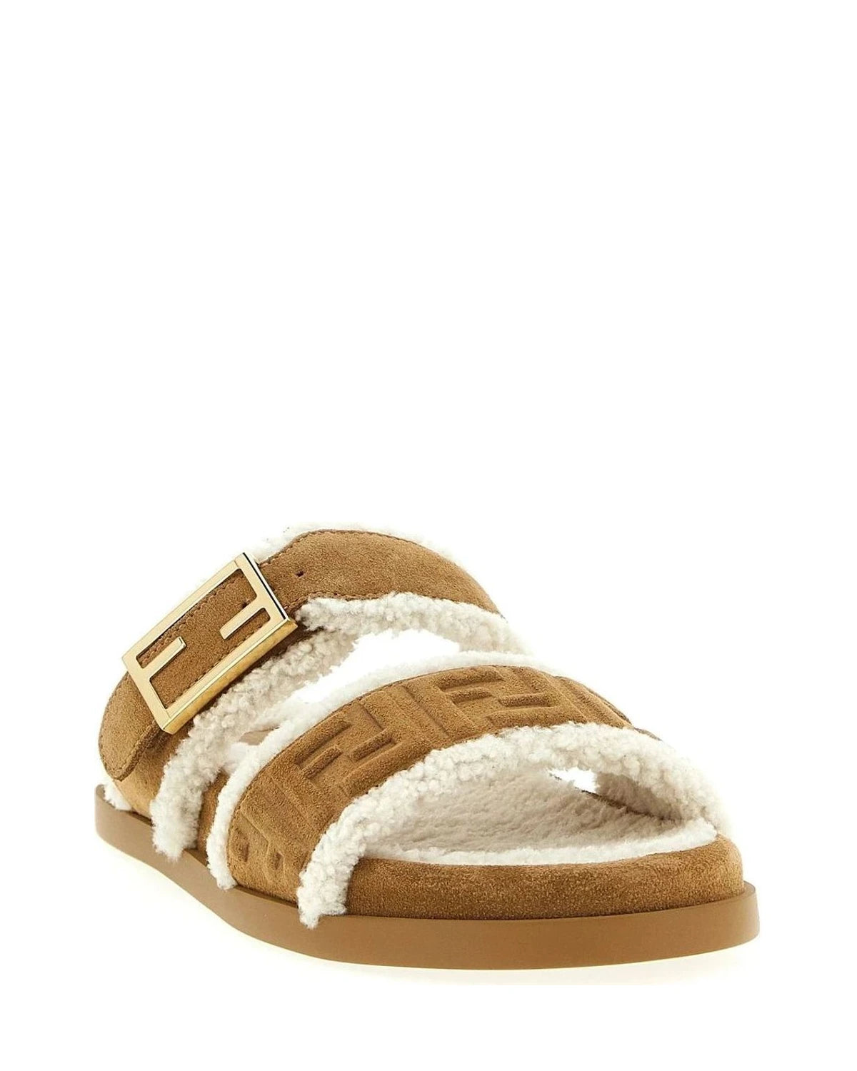 Fendi Slides in beige, Calfskin Leather — view 2