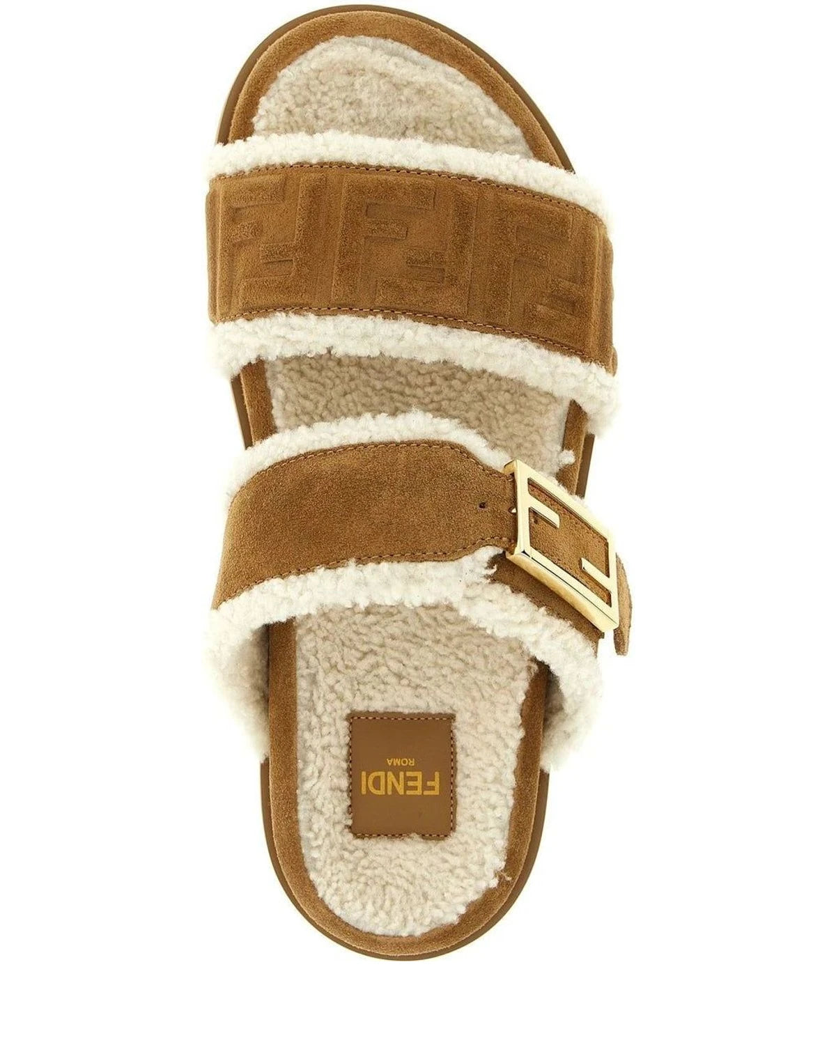Fendi Slides in beige, Calfskin Leather — view 4