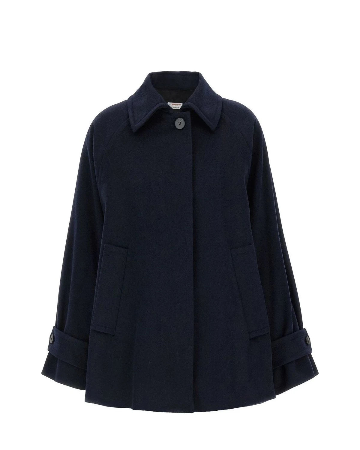 Alberto Biani Wrap Coat in blue, Virgin Wool