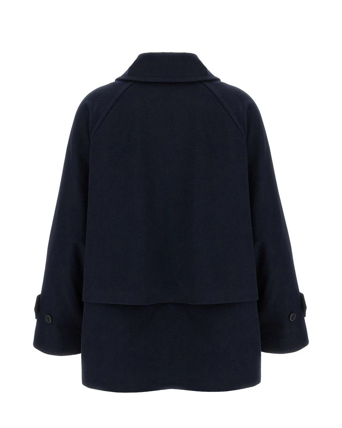 Alberto Biani Wrap Coat in blue, Virgin Wool — view 2