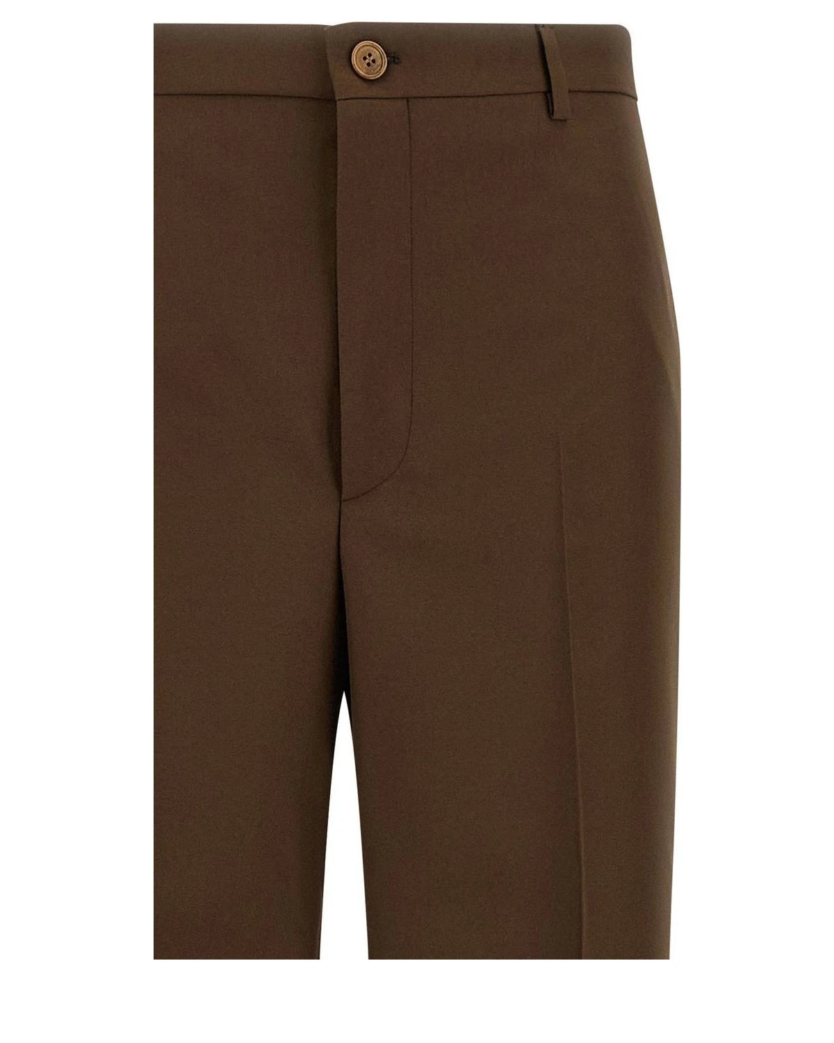 Brown Polyester Dress Pants