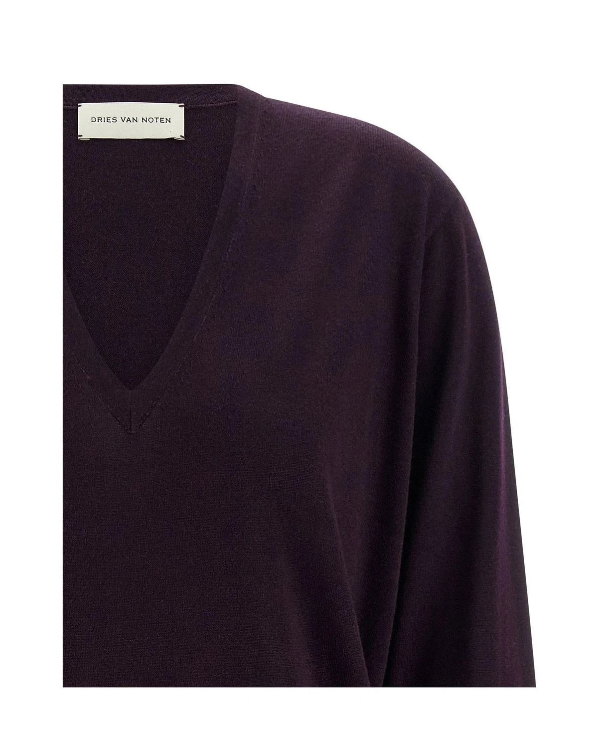 Dries Van Noten Sweater in purple, Merino Wool — view 3