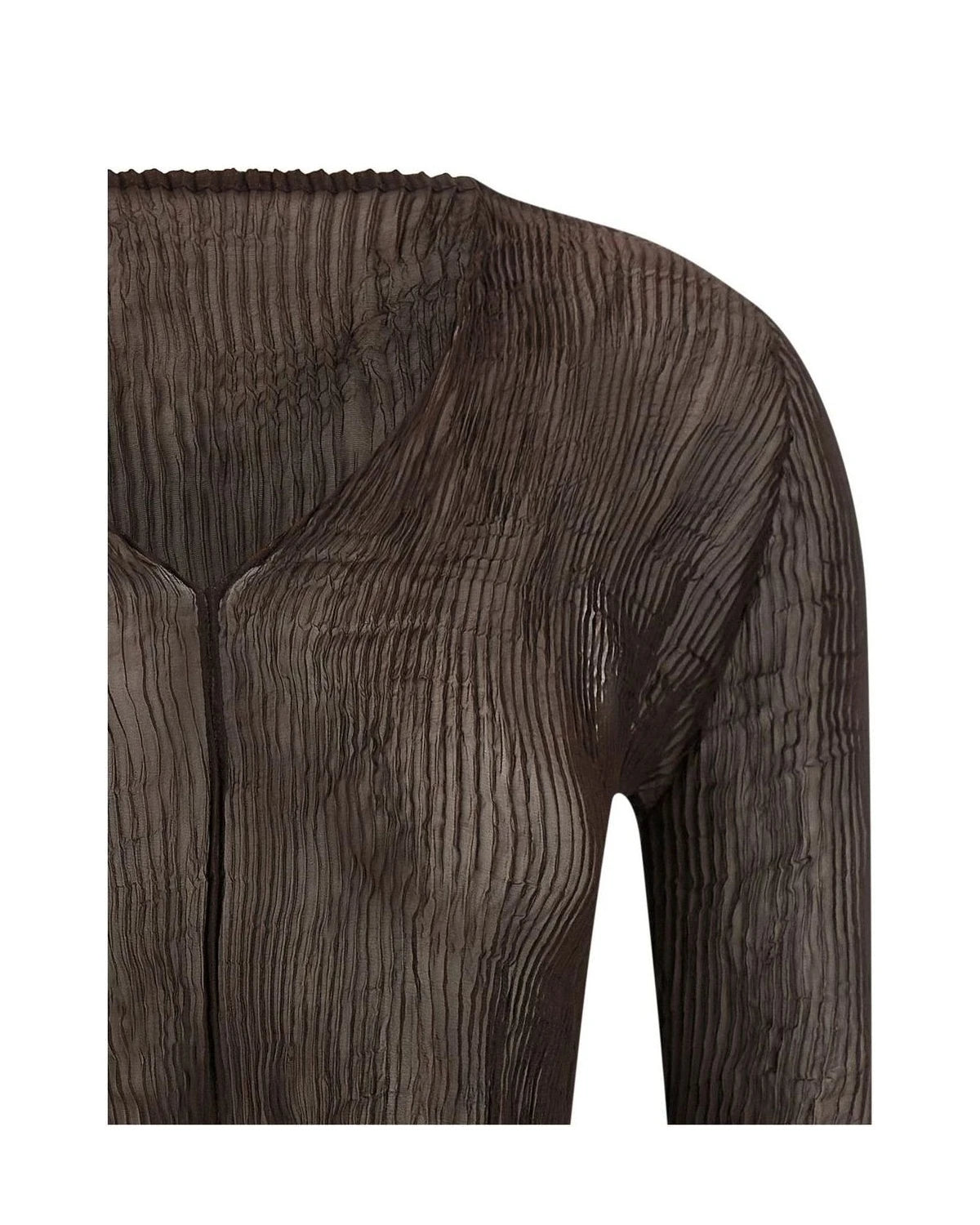Issey Miyake Blouse in brown, Recycled Polyester — view 3
