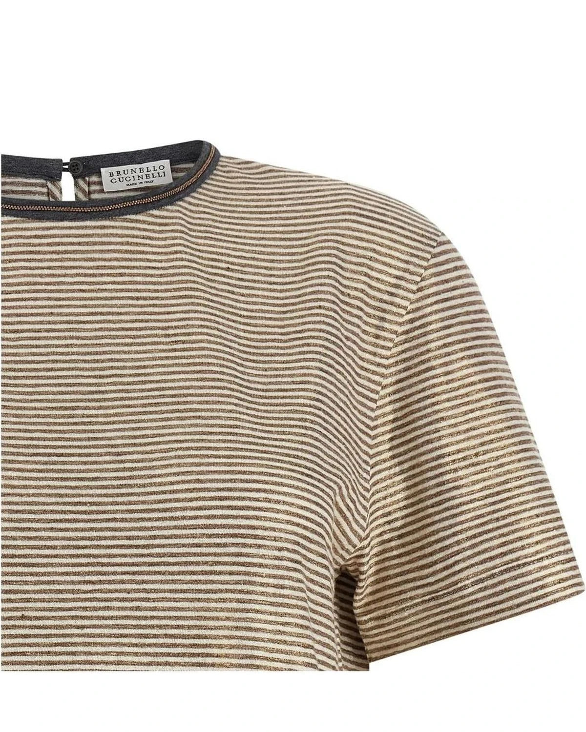 Brunello Cucinelli T-Shirt in multicolor, Linen — view 3