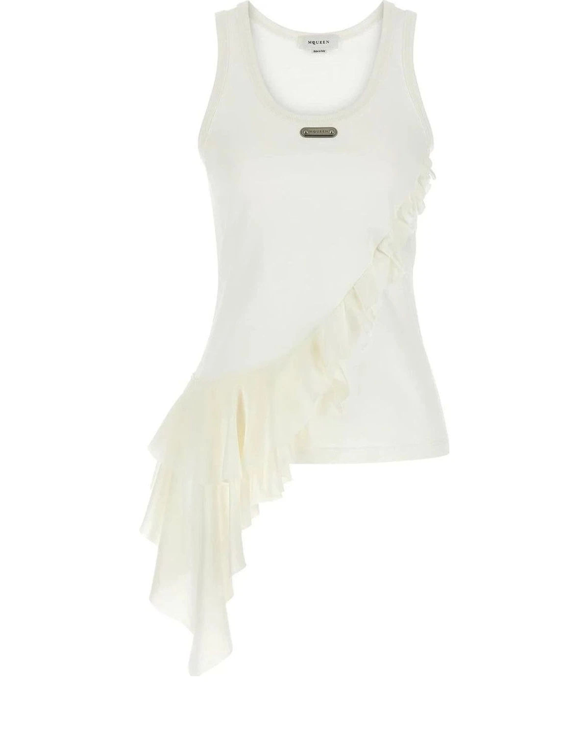 Alexander McQueen Tank Top in white, Cotton