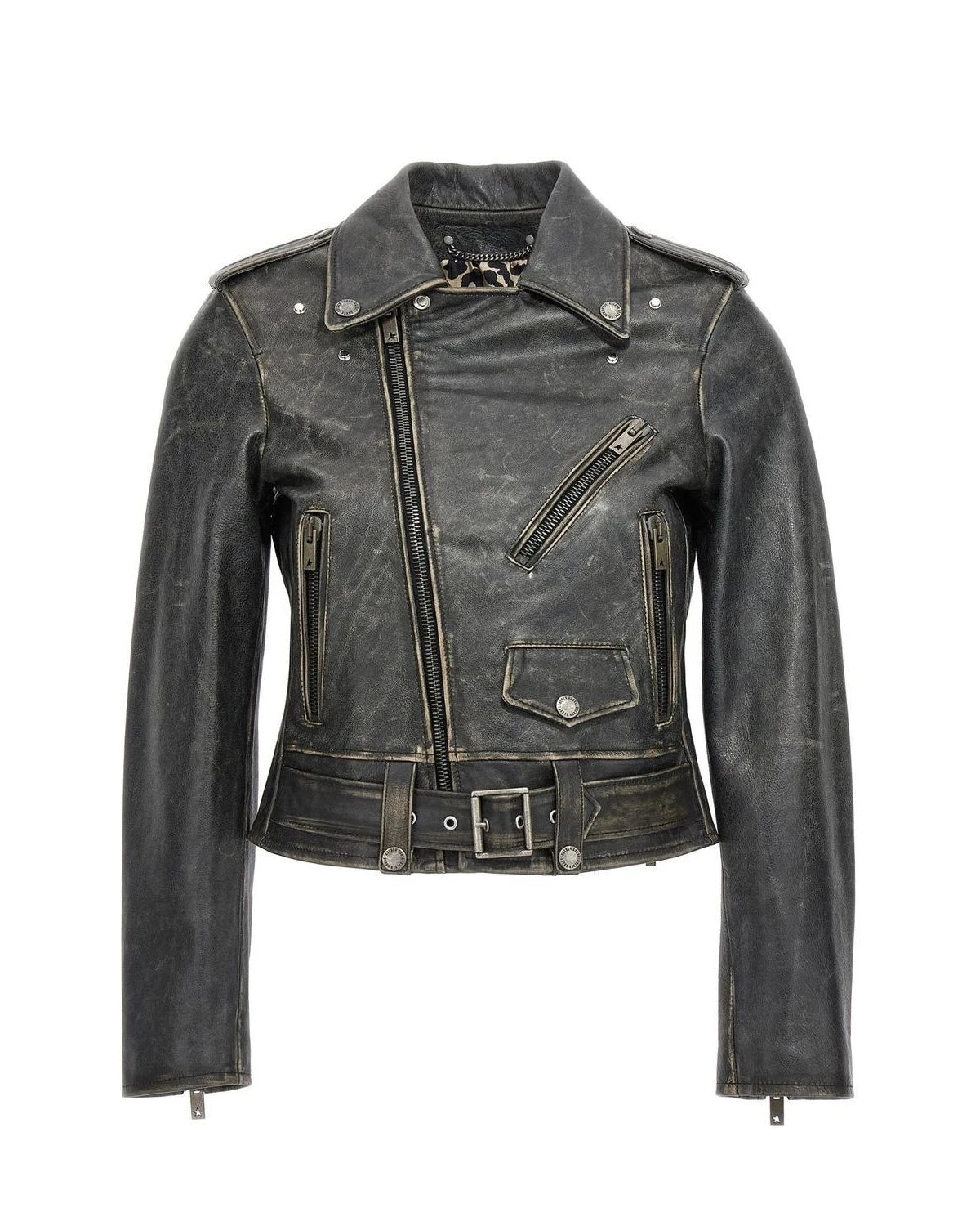 Golden Goose Trucker Jacket in black, Leather — view 2