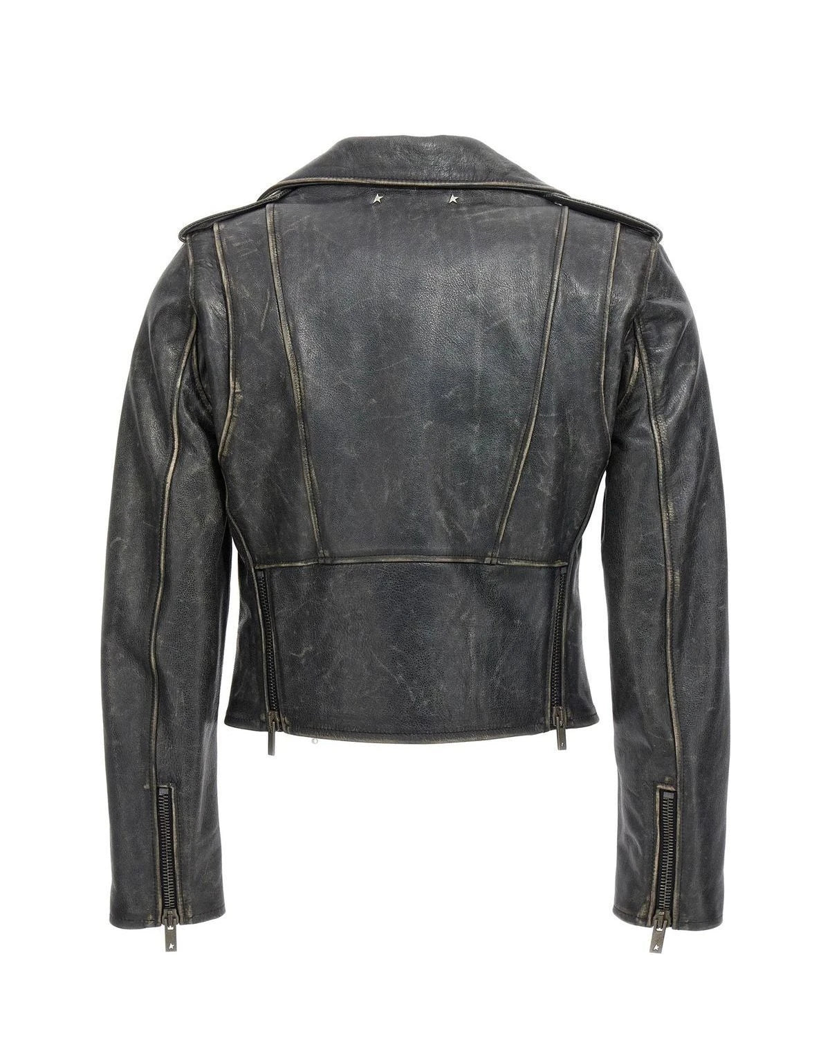 Golden Goose Trucker Jacket in black, Leather — view 3