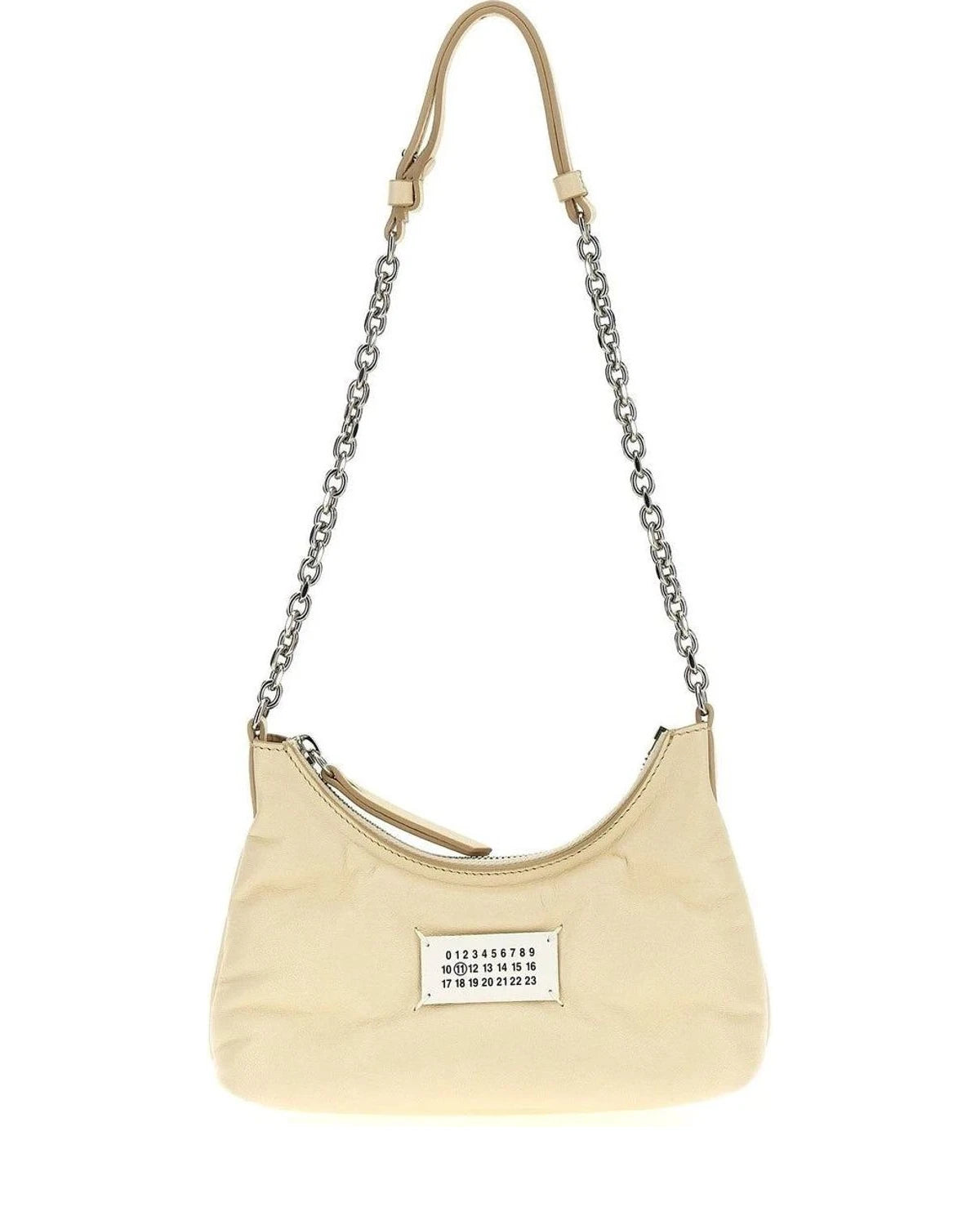 Maison Margiela Shoulder Bag in white, Lamb Leather