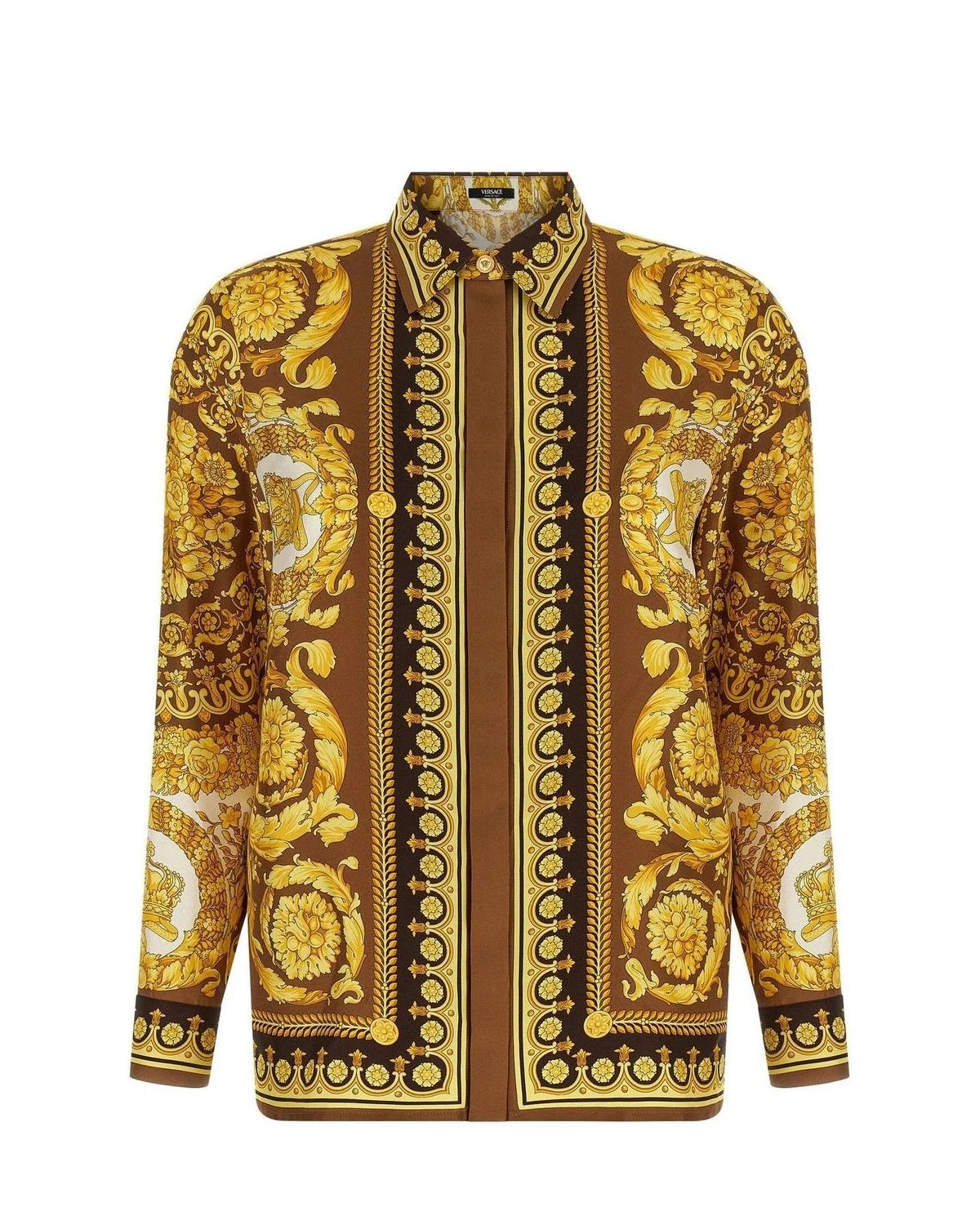 Versace Dress Shirt in gold, Silk