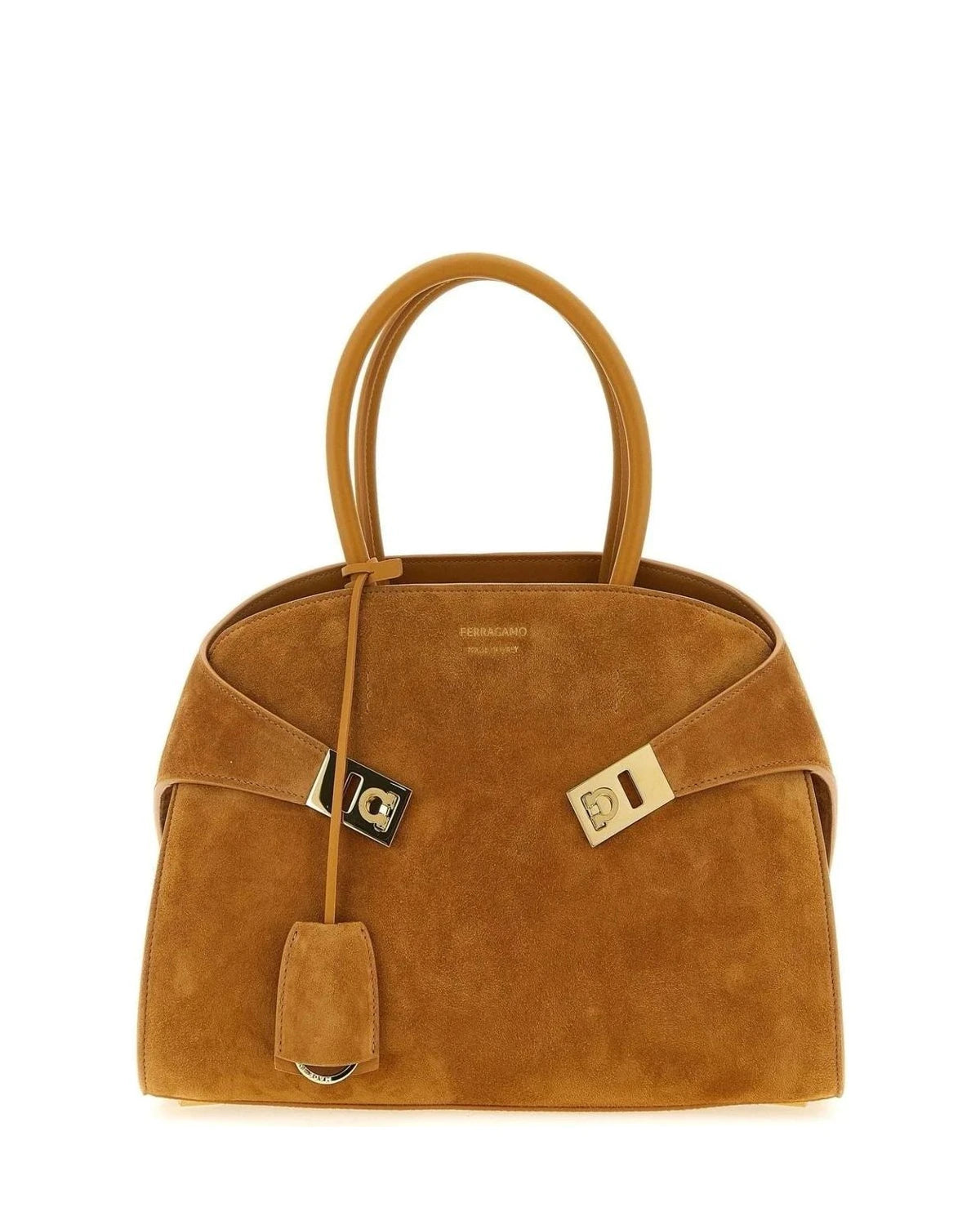Ferragamo Satchel Bag in beige, Goat Leather