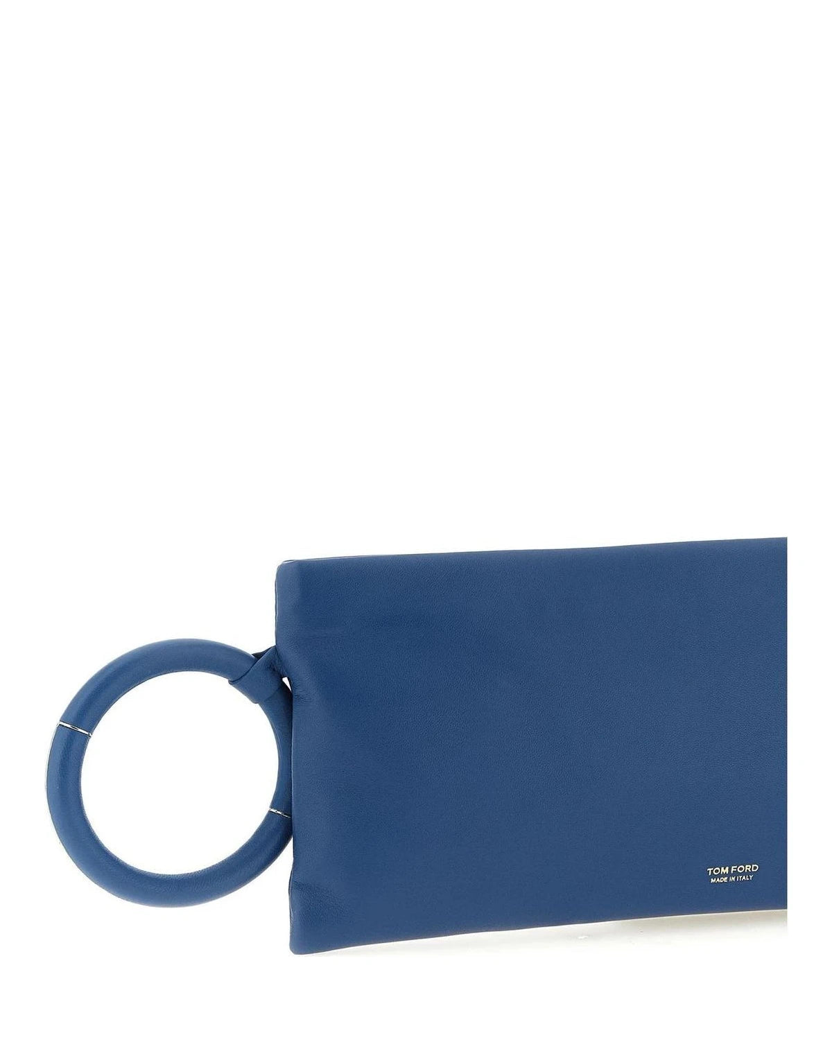Tom Ford Clutch Bag in blue, Sheepskin Leather — view 3