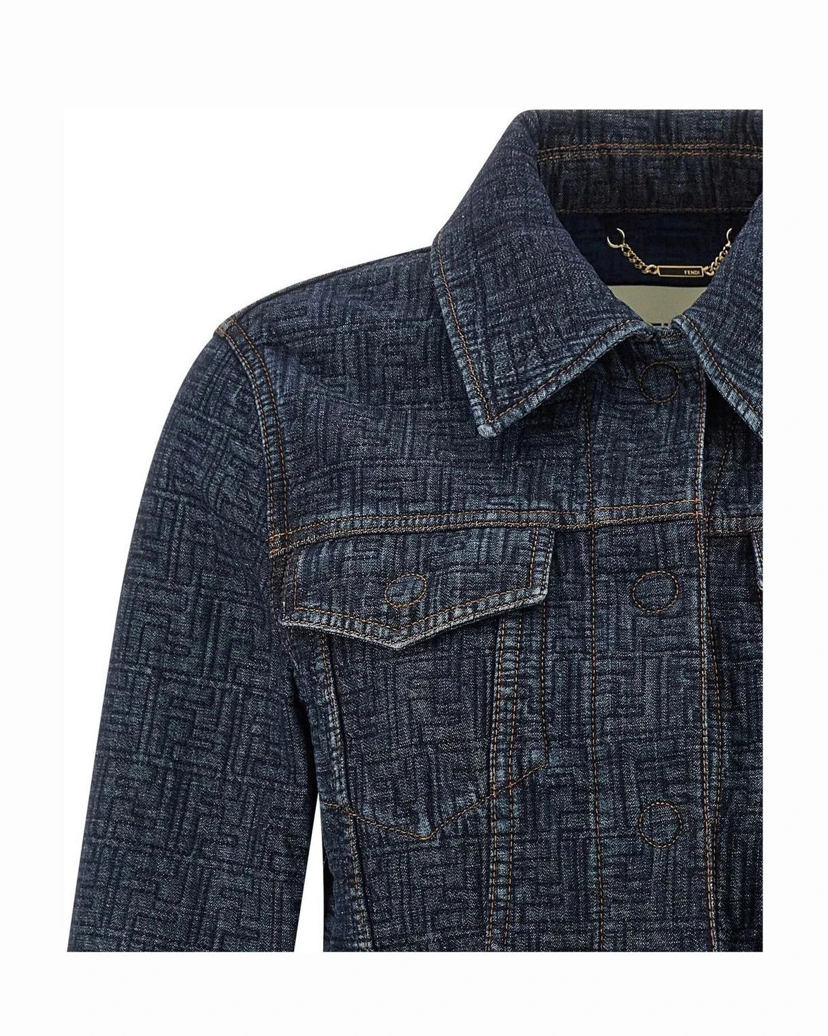 Fendi Trucker Jacket in blue, Cotton — view 3