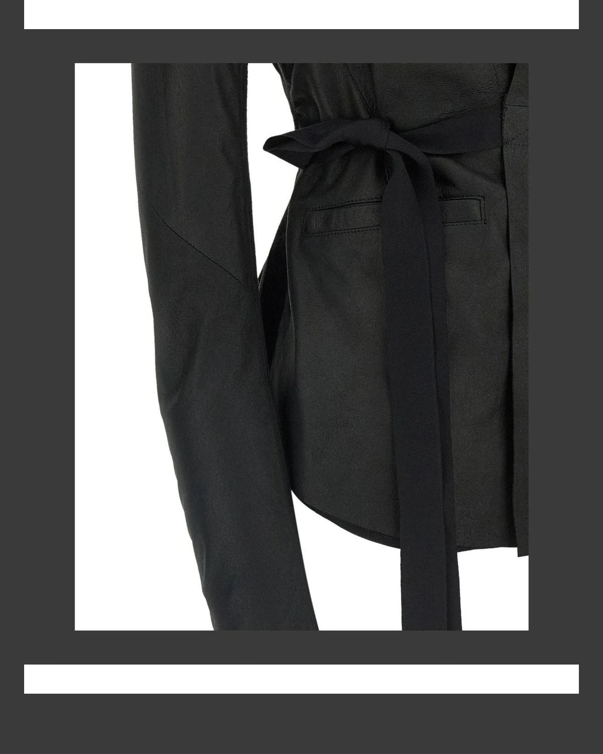 Rick Owens Bolero Jacket in black, Lamb Leather — view 4