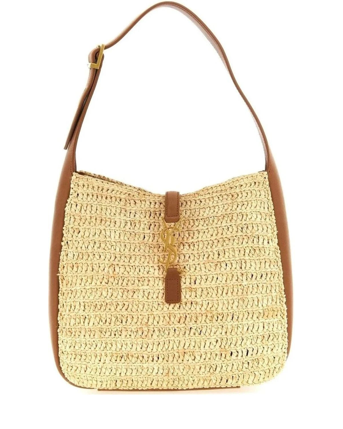 Saint Laurent Hobo Bag in beige, Raffia