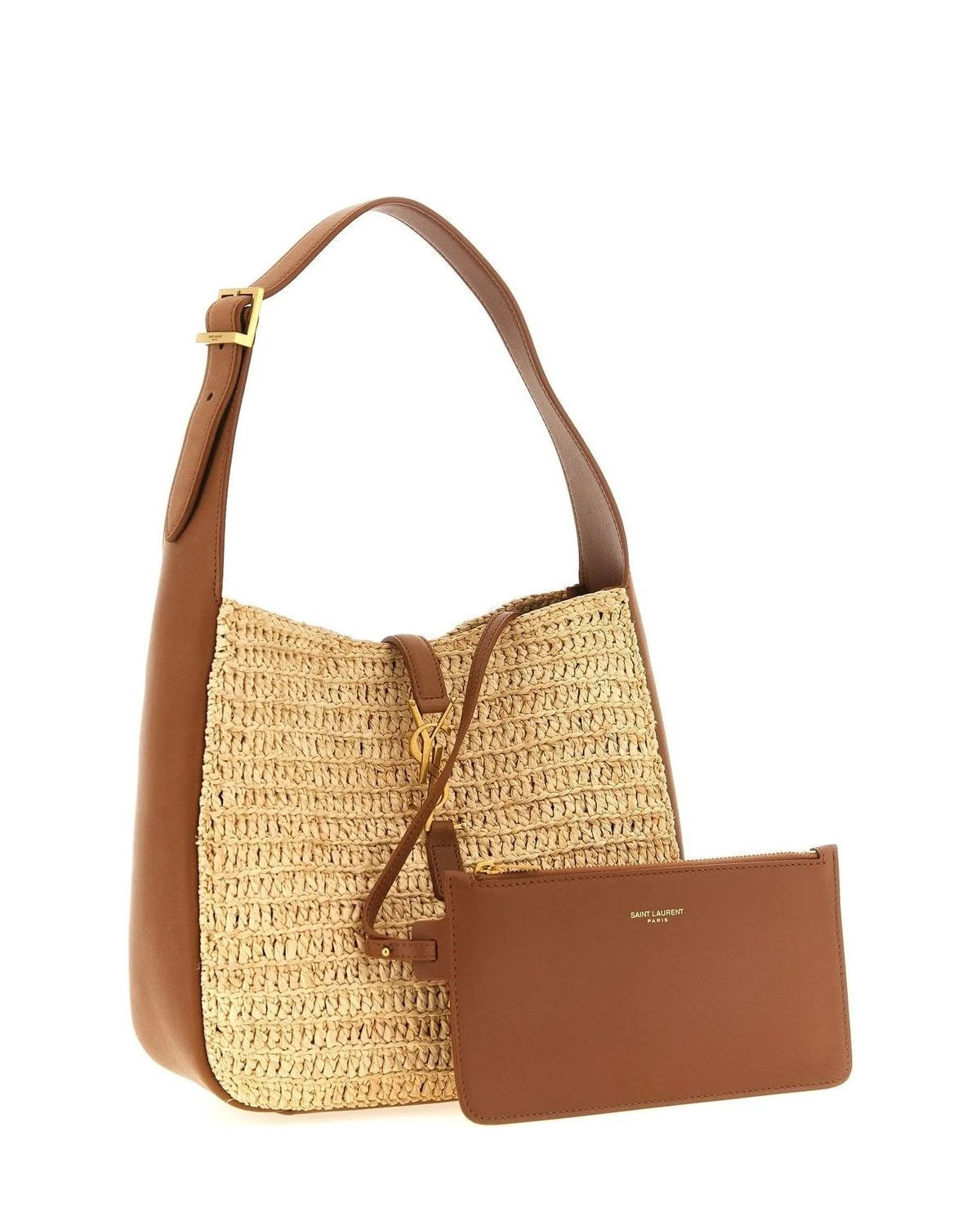Saint Laurent Hobo Bag in beige, Raffia — view 3