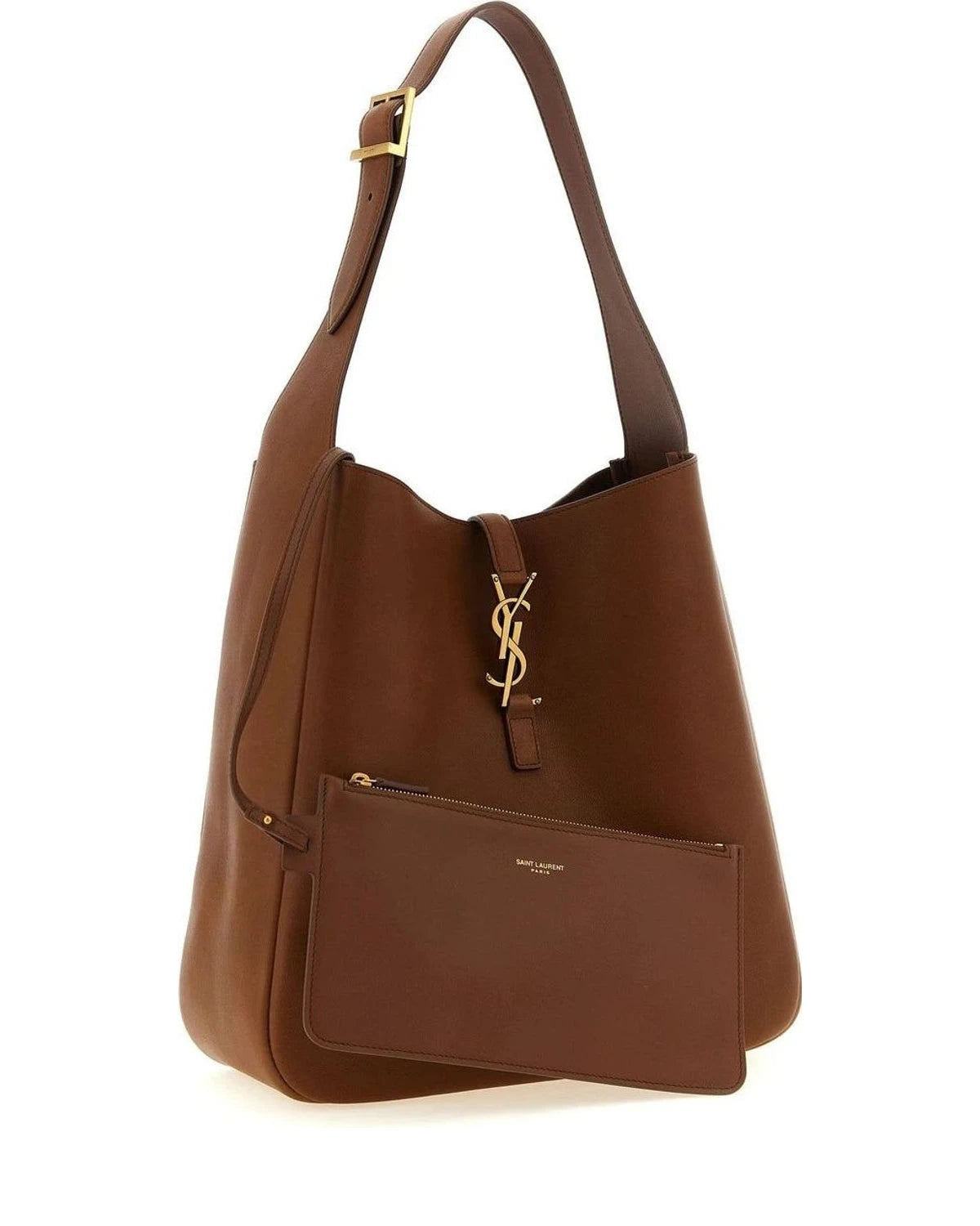 Saint Laurent Shoulder Bag in brown, Calfskin Leather — view 3