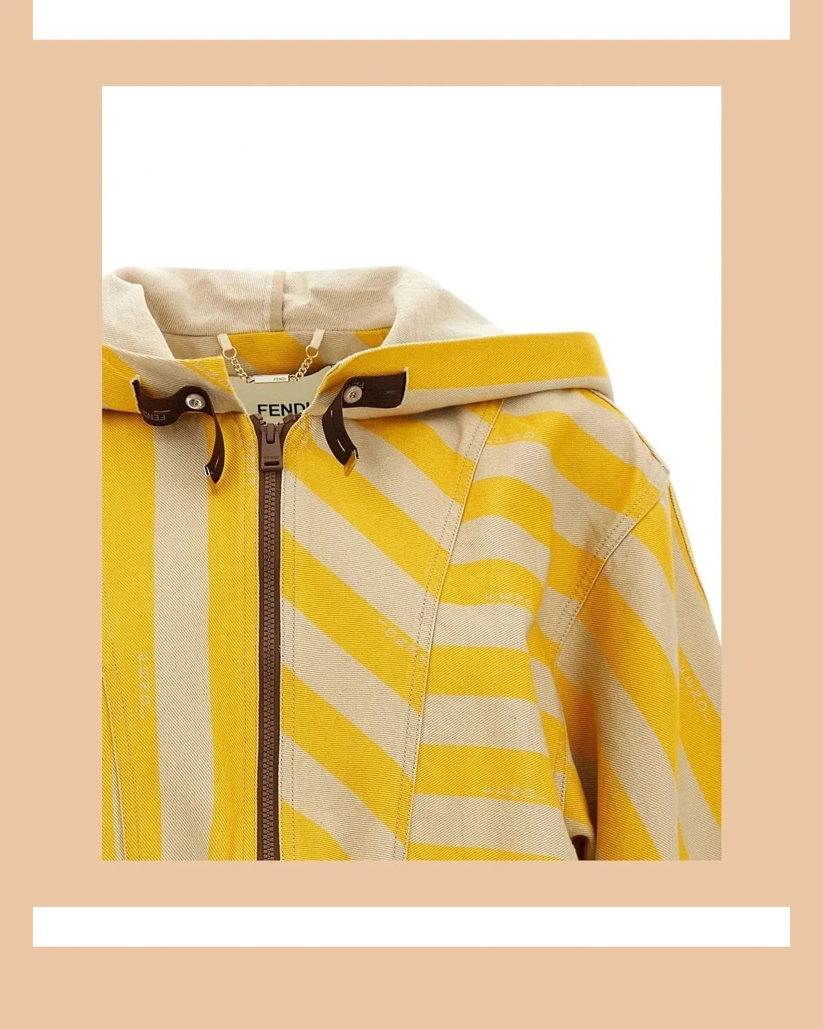 Fendi Bomber Jacket in yellow, Cotton — view 3