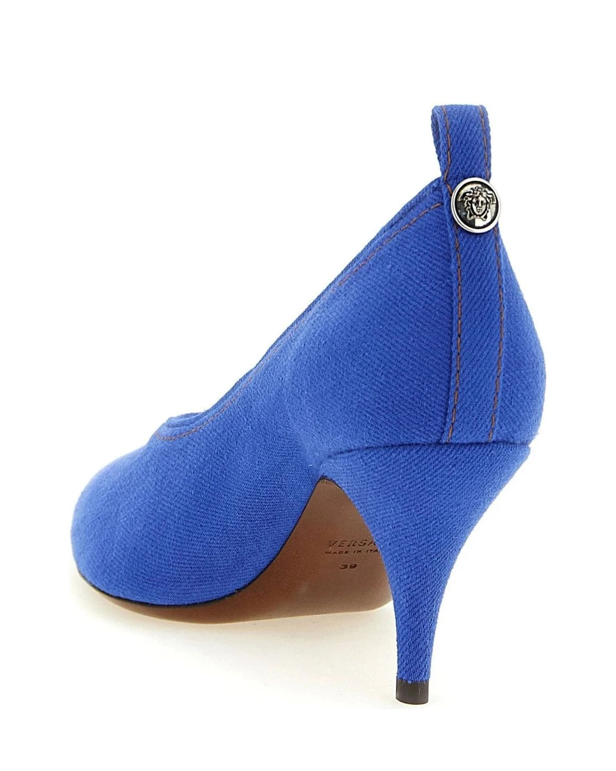 Versace Heels in blue, Cotton — view 3