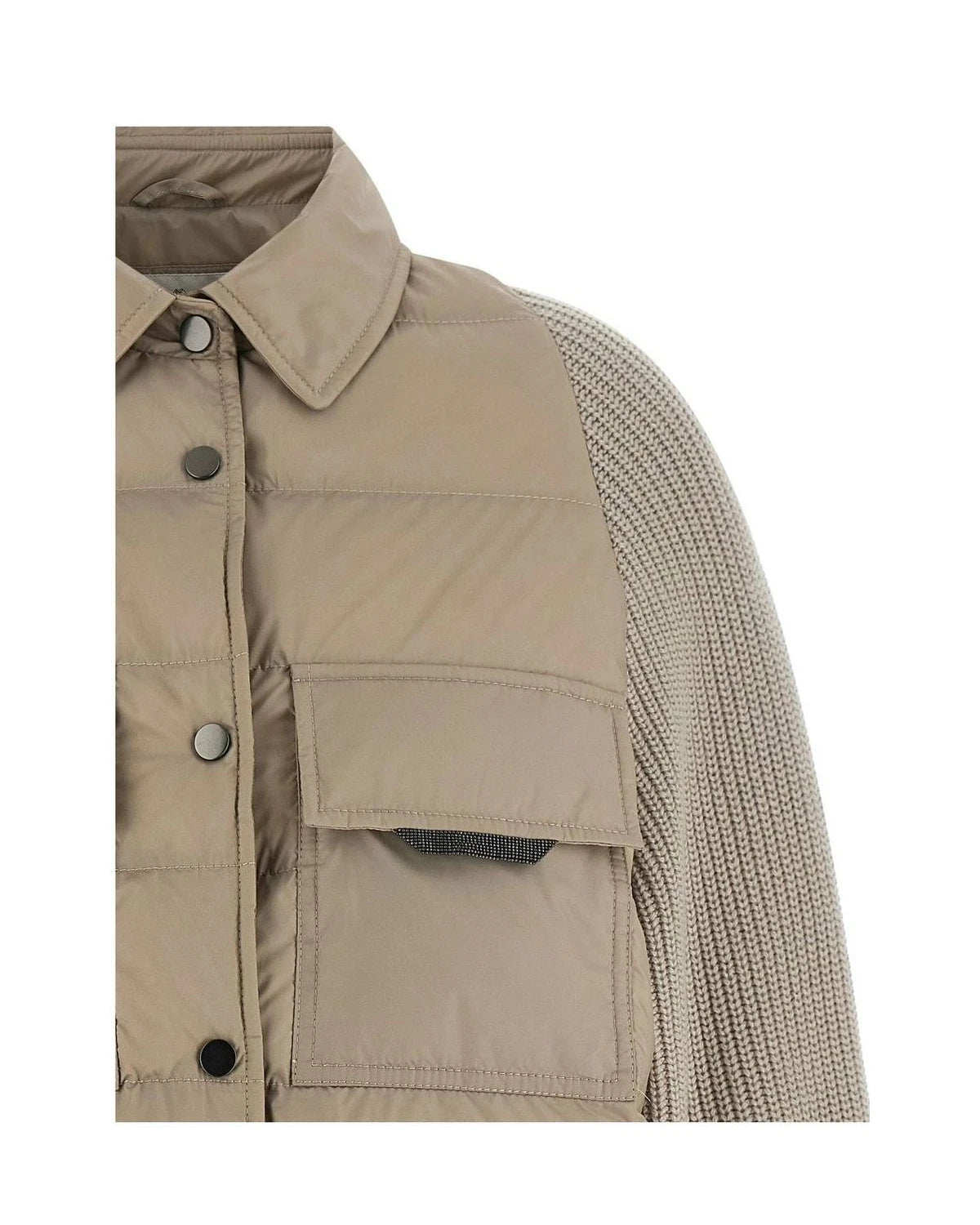 Brunello Cucinelli Puffer Jacket in beige, Polyester — view 3