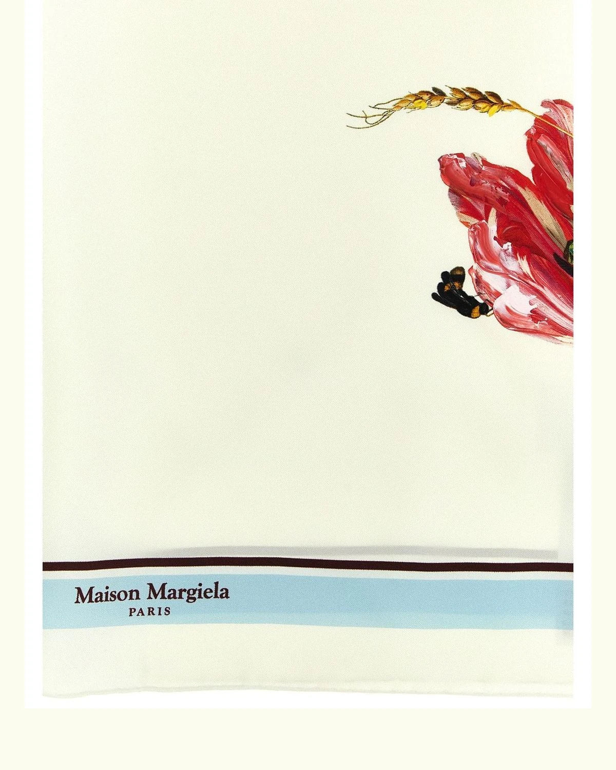 Maison Margiela White Silk Scarf