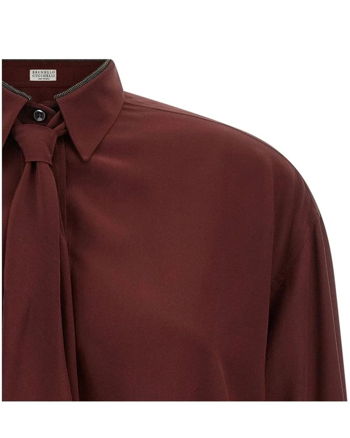 Brunello Cucinelli Blouse in red, Silk — view 3