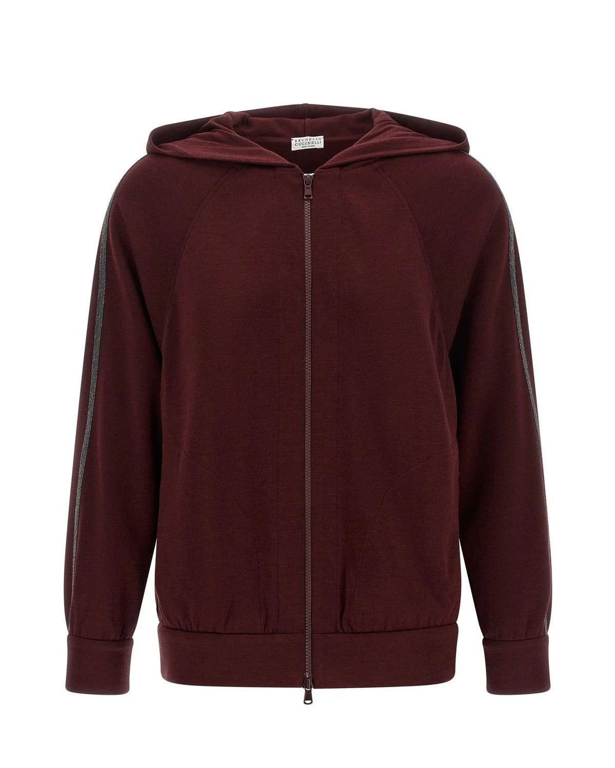 Brunello Cucinelli Hoodie in red, Cotton