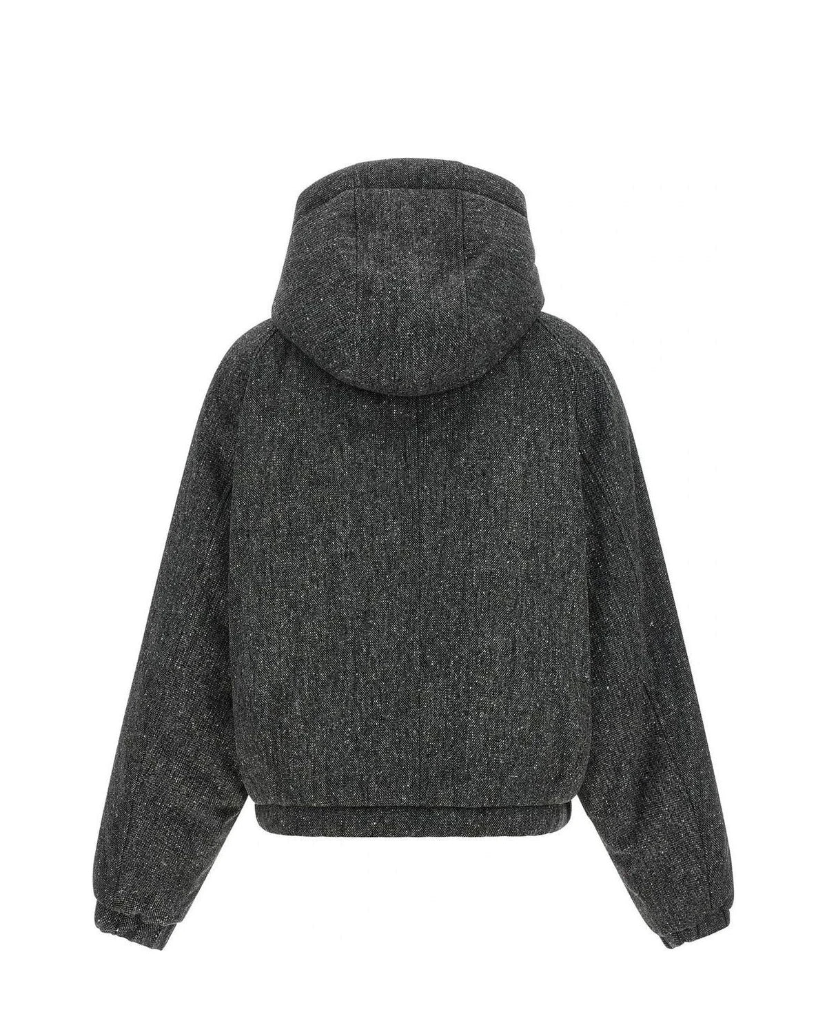 Brunello Cucinelli Bomber Jacket in gray, Virgin Wool — view 3