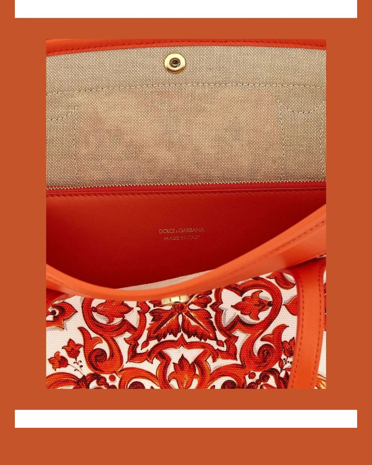 Dolce & Gabbana Shoulder Bag in orange, Cotton — view 4