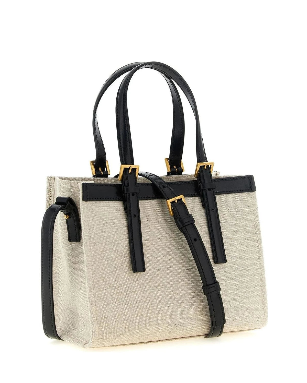 Versace Satchel Bag in beige, Linen — view 2