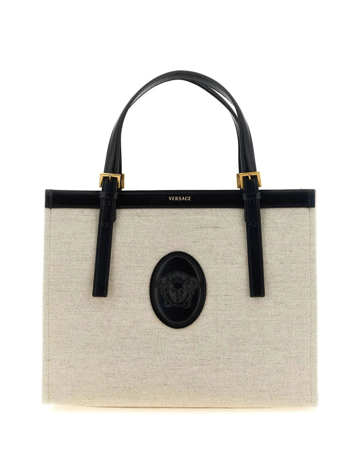 Versace Shoulder Bag in beige, Cotton