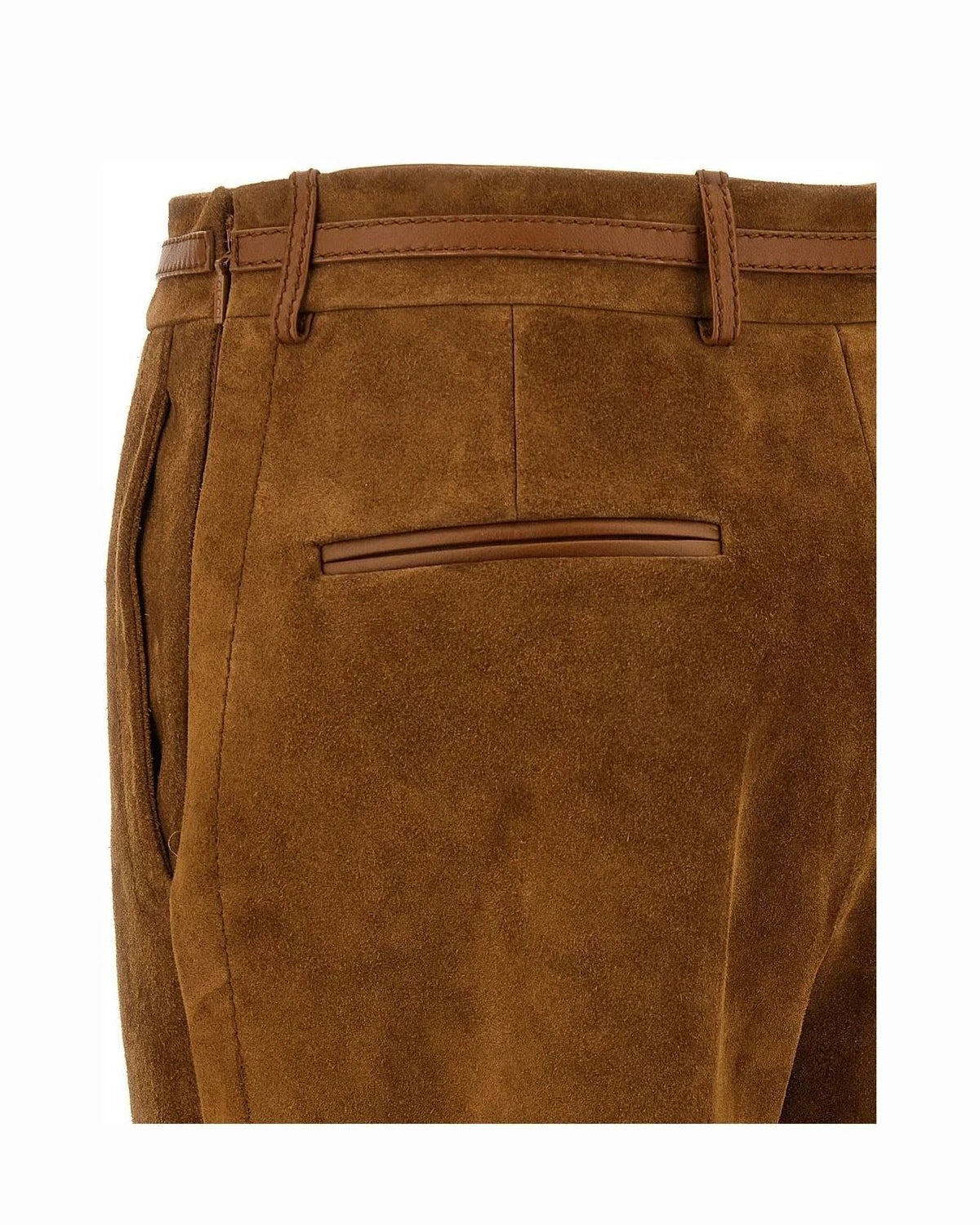 Gucci Trouser in brown, Calfskin Leather — view 4