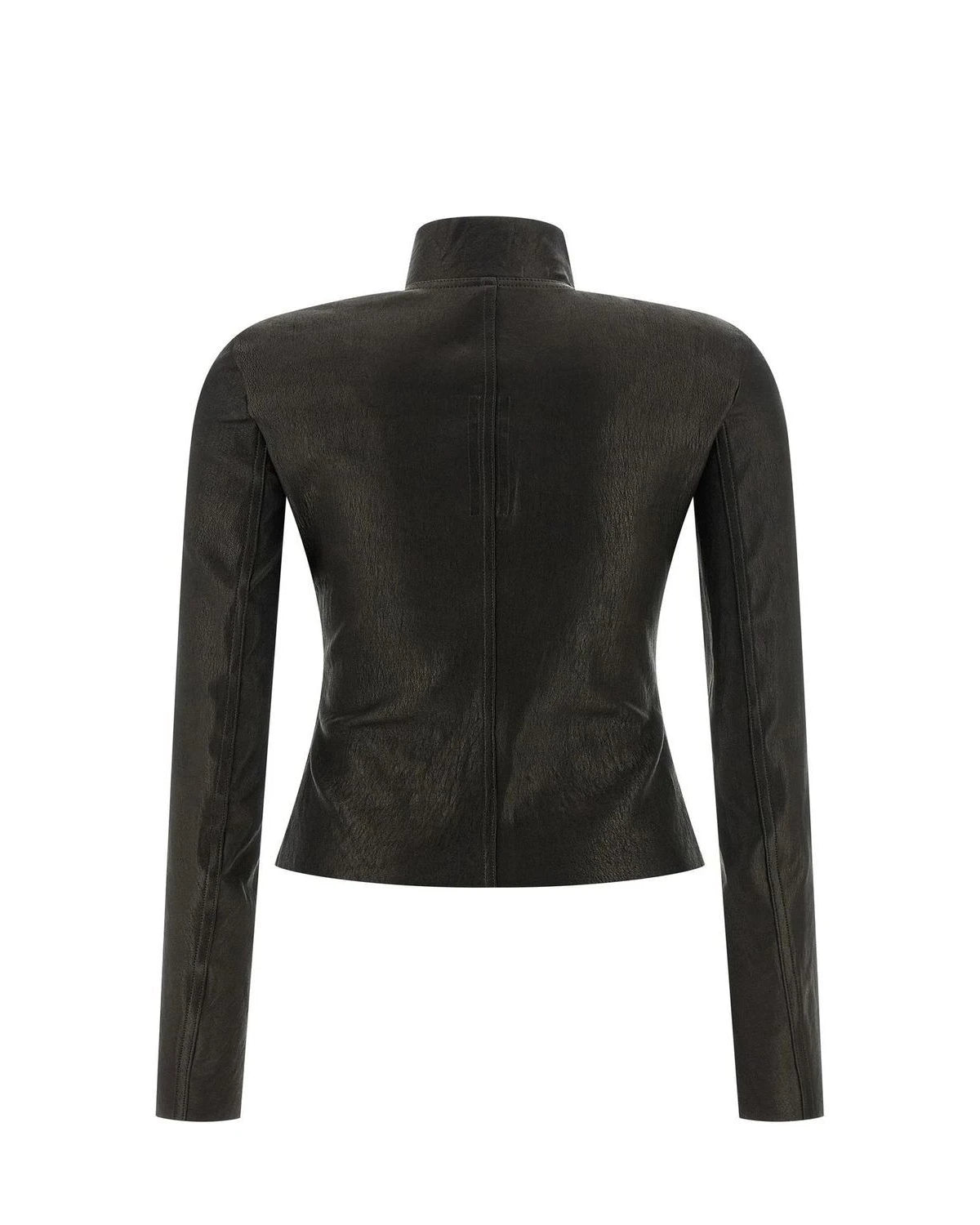 Rick Owens Trucker Jacket in black, Lamb Leather — view 2