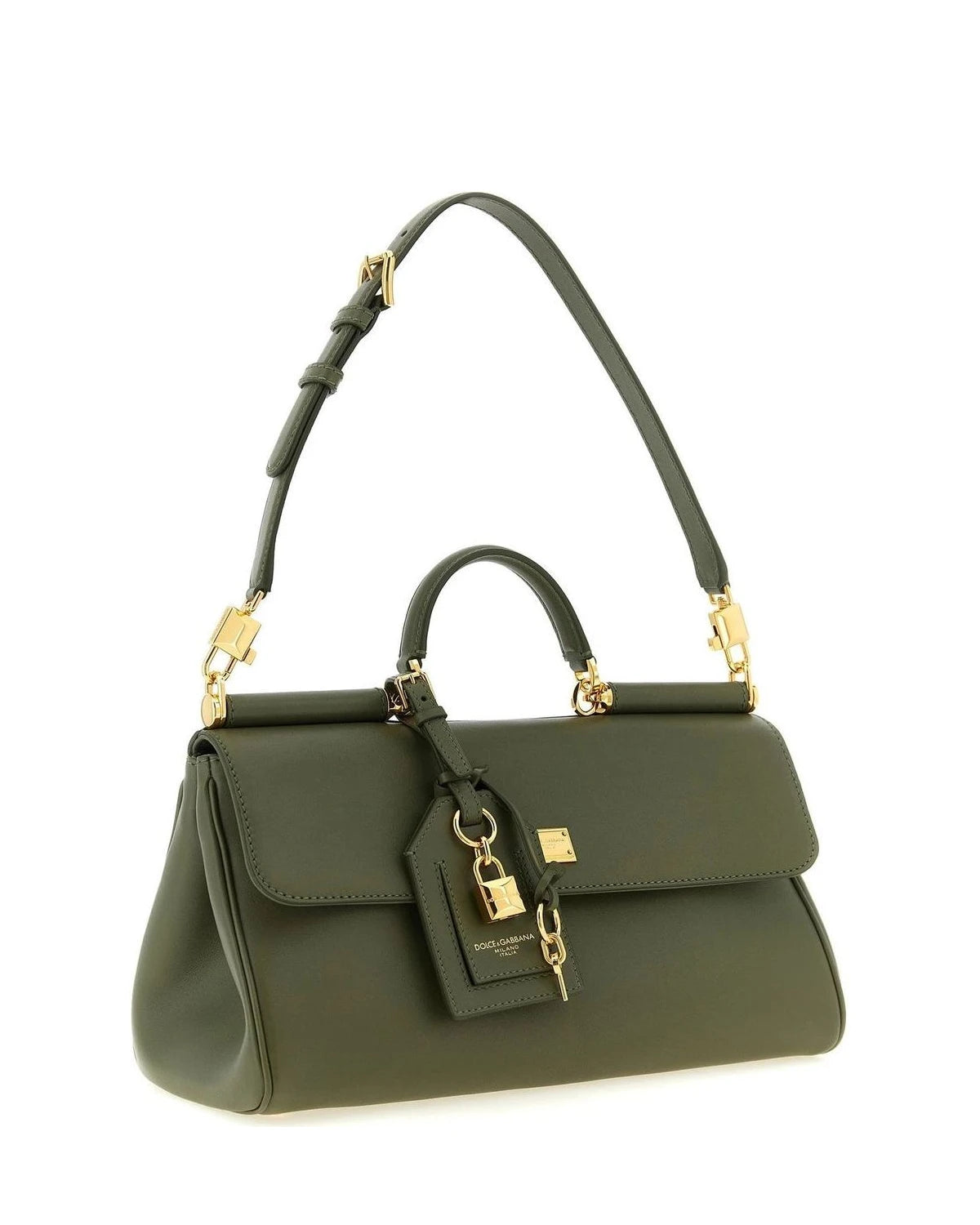 Dolce & Gabbana Satchel Bag in green, Calf Leather — view 3