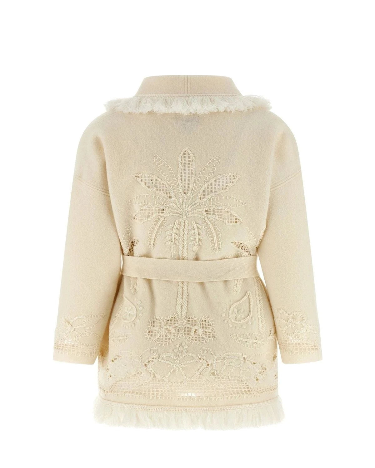 Alanui Cardigan in white, Virgin Wool — view 2