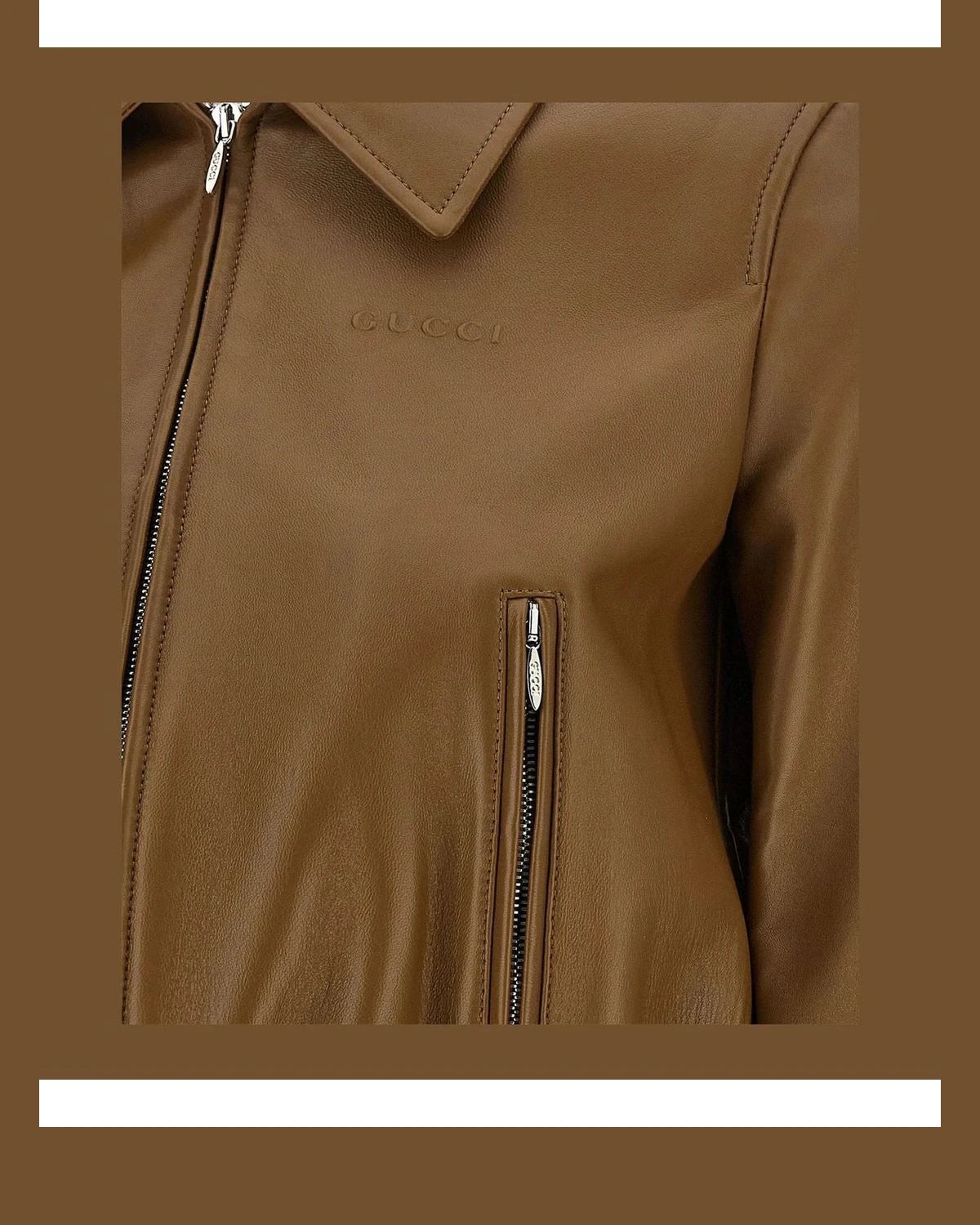 Gucci Bomber Jacket in beige, Lamb Leather — view 5
