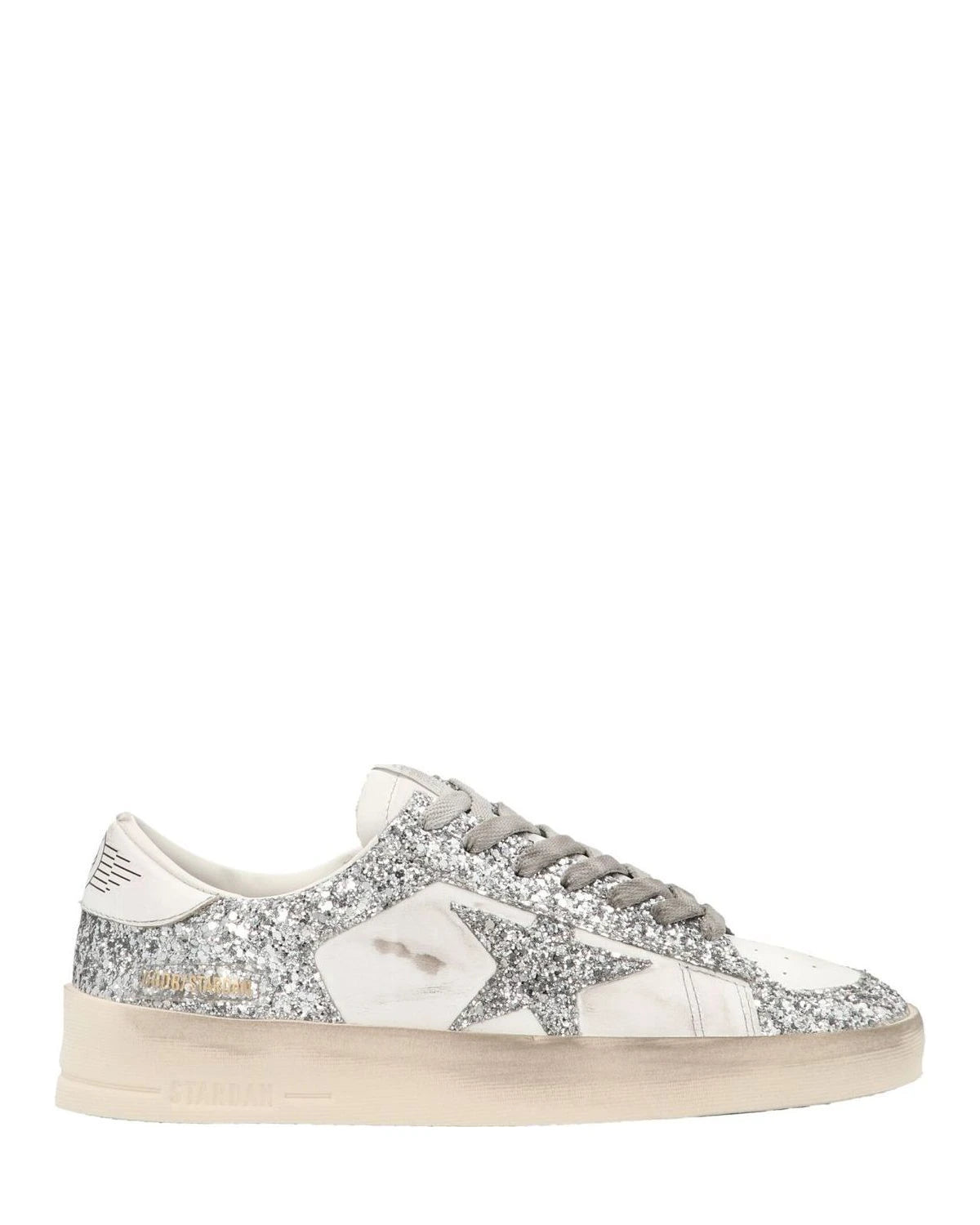 Silver Polyester Sneakers