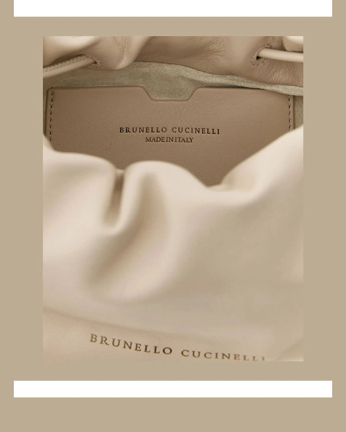 Brunello Cucinelli Cross Body Bag in white, Lamb Leather — view 4
