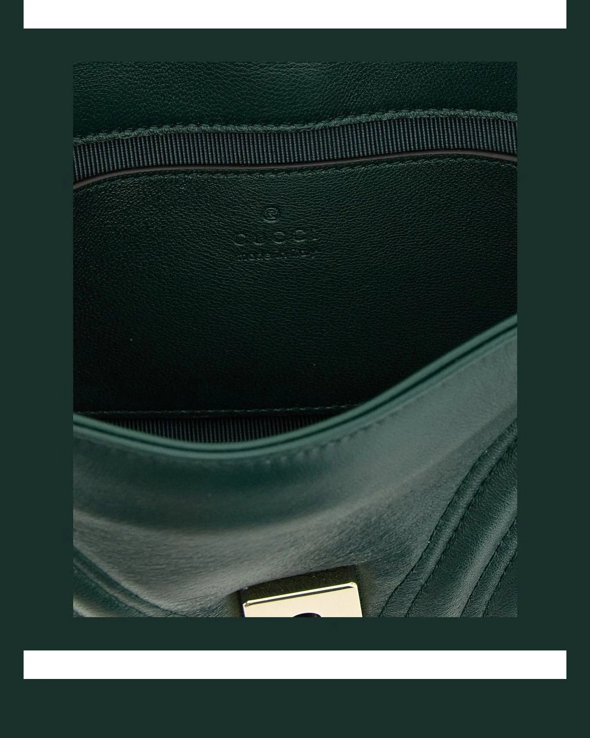 Gucci Cross Body Bag in green, Lamb Leather — view 4
