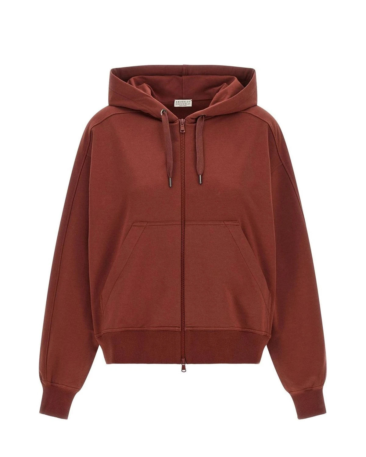 Brunello Cucinelli Hoodie in red, Cotton
