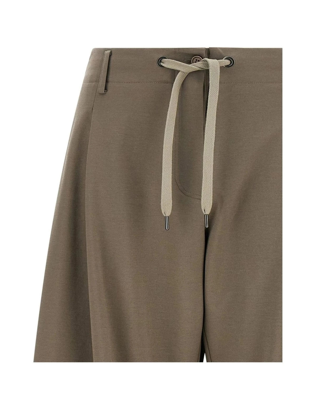 Brunello Cucinelli Palazzo Pant in gray, Cotton — view 3