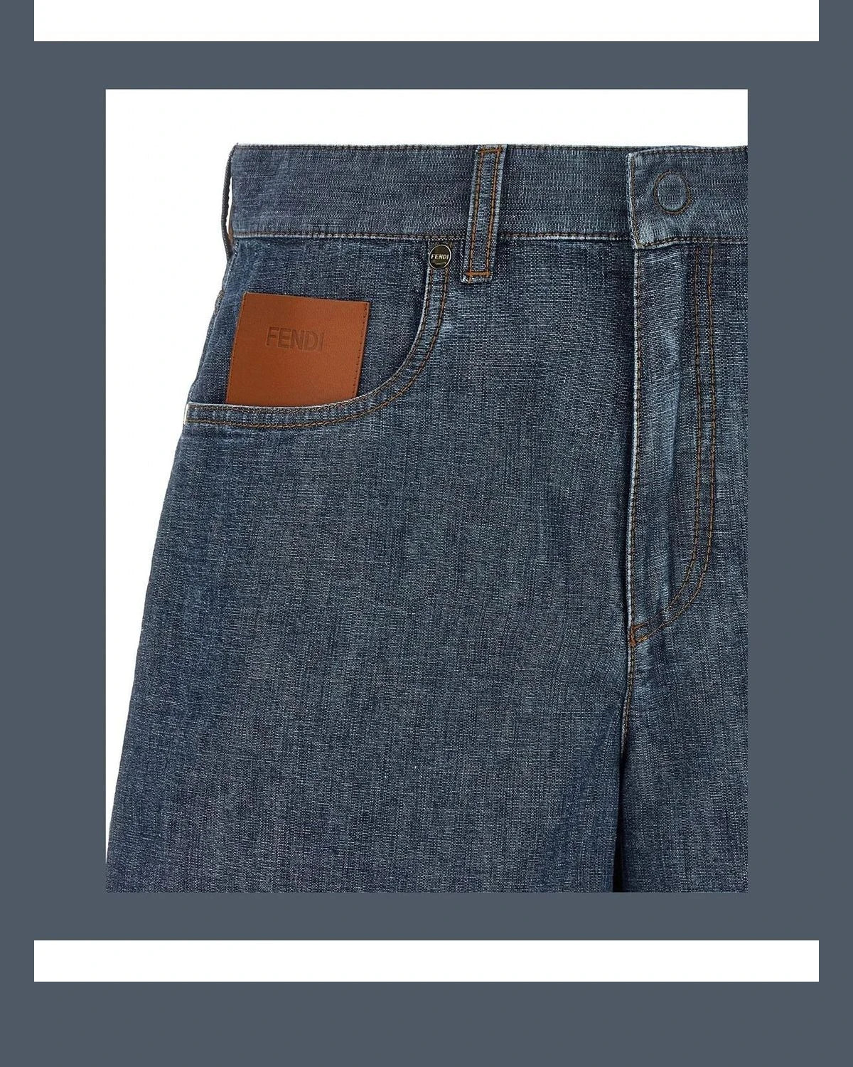 Fendi Denim Short in blue, Cotton β view 3