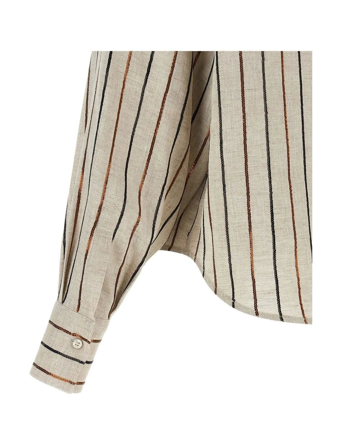 Brunello Cucinelli Dress Shirt in beige, Linen — view 4