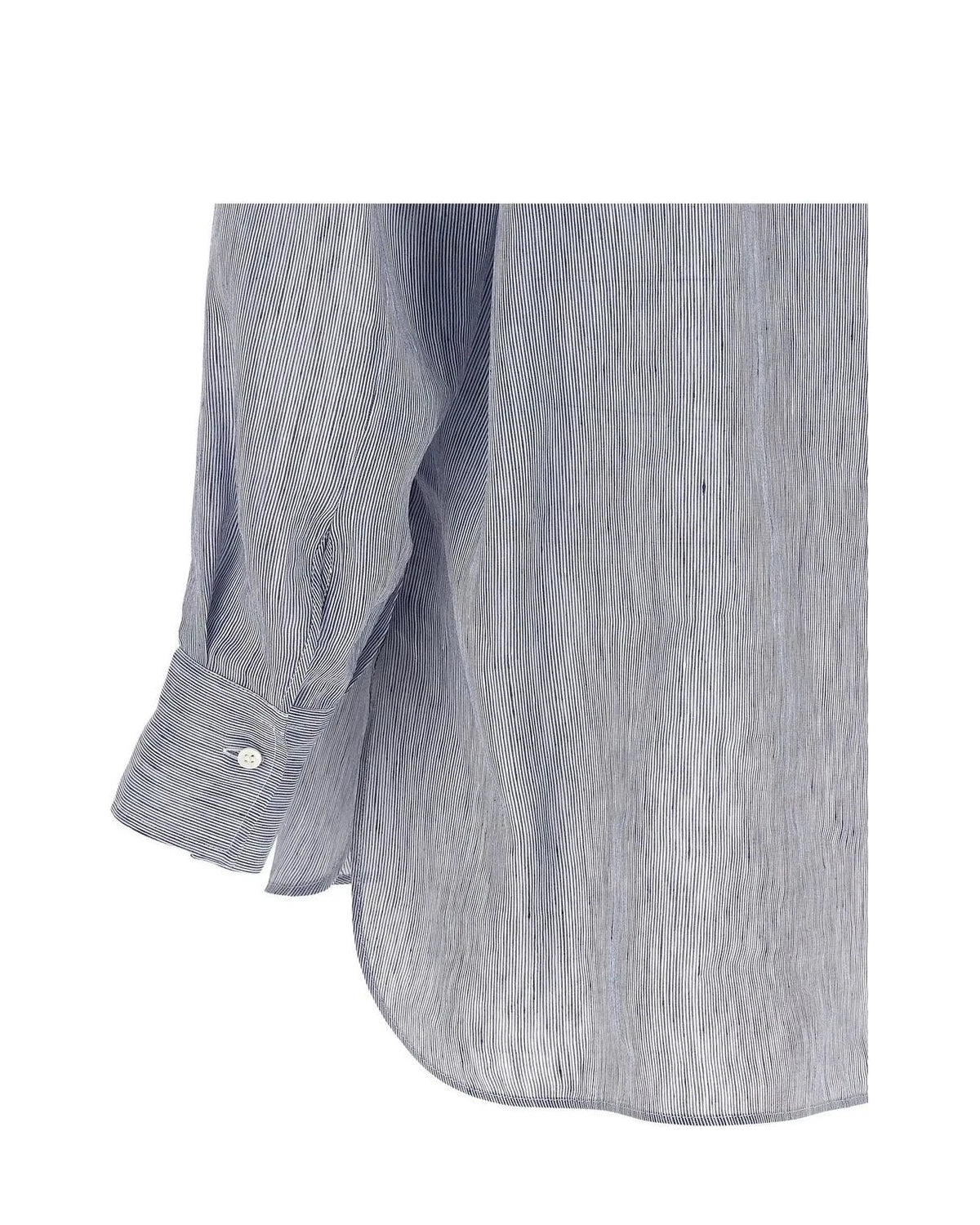 Brunello Cucinelli Blouse in blue, Linen — view 4