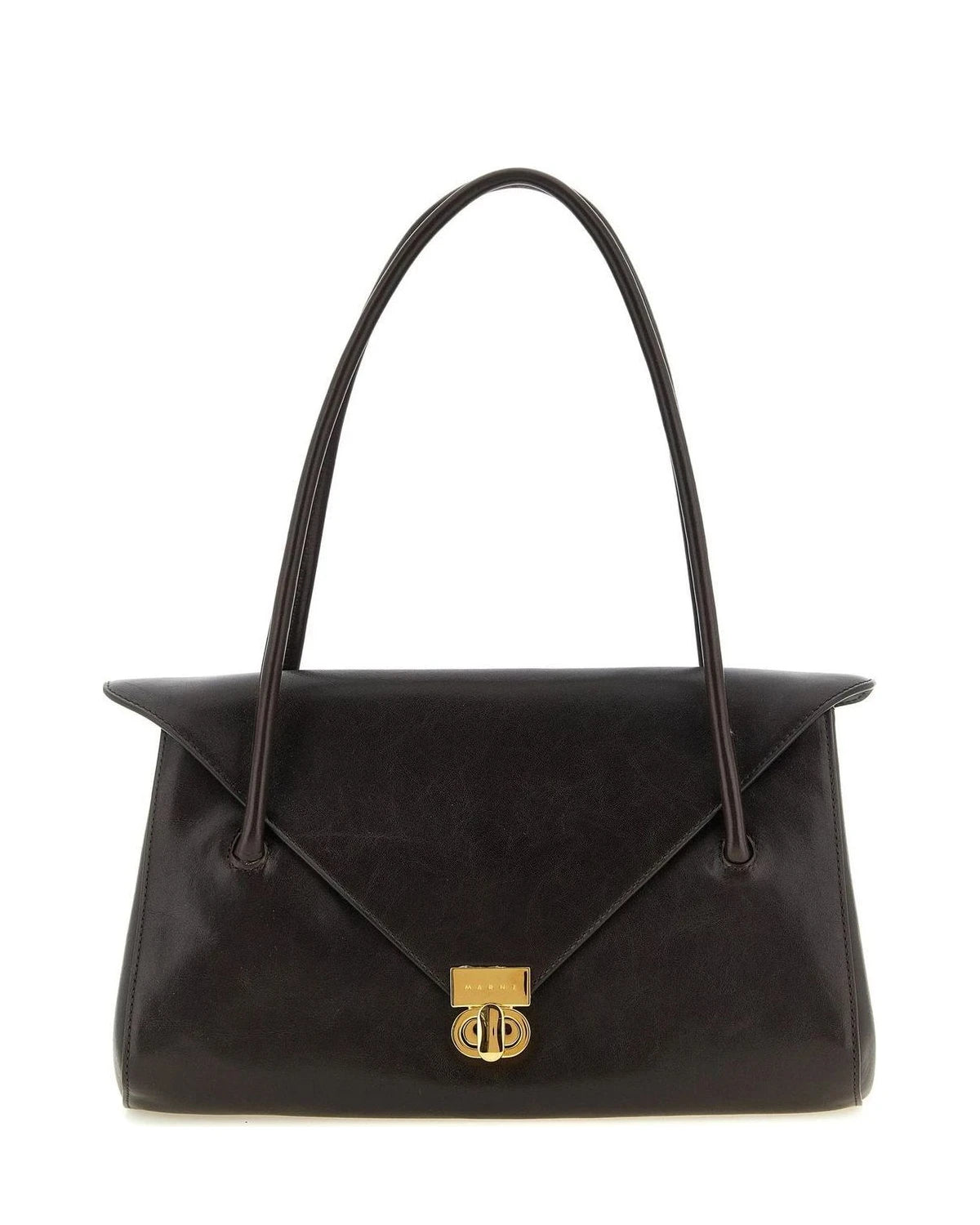 Marni Shoulder Bag in brown, Calfskin Leather