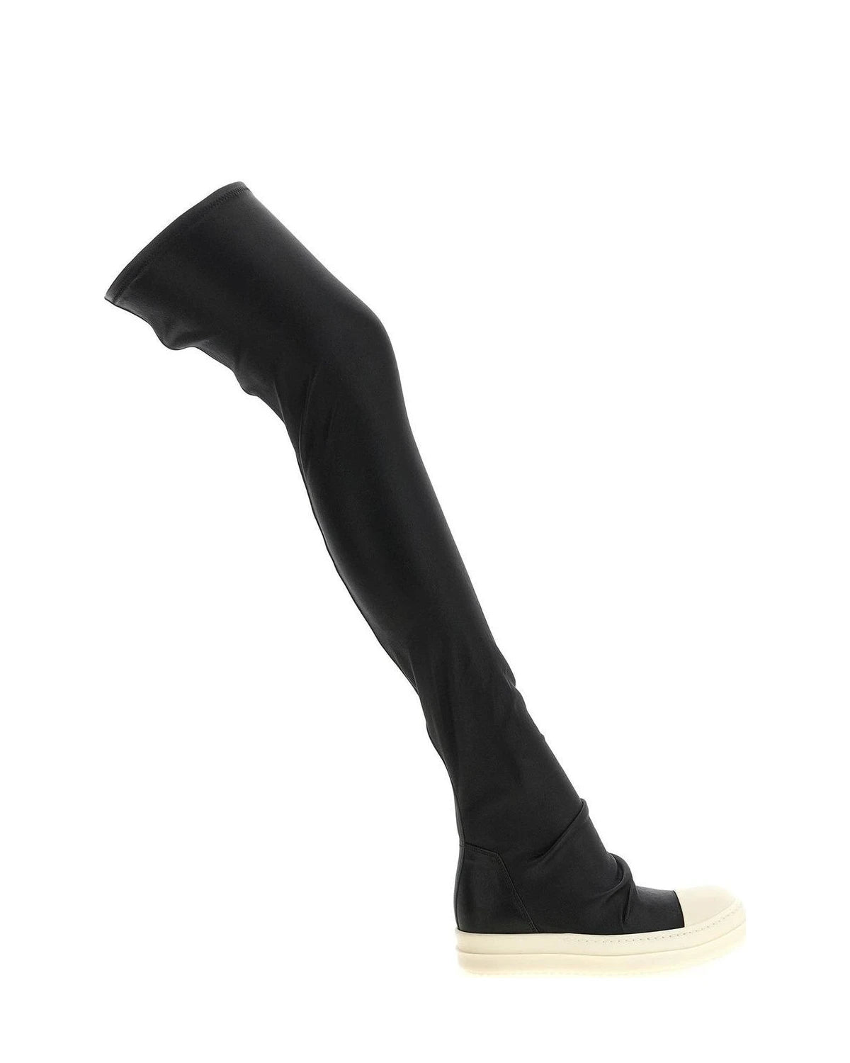 Rick Owens Knee High Boots in black, Leather