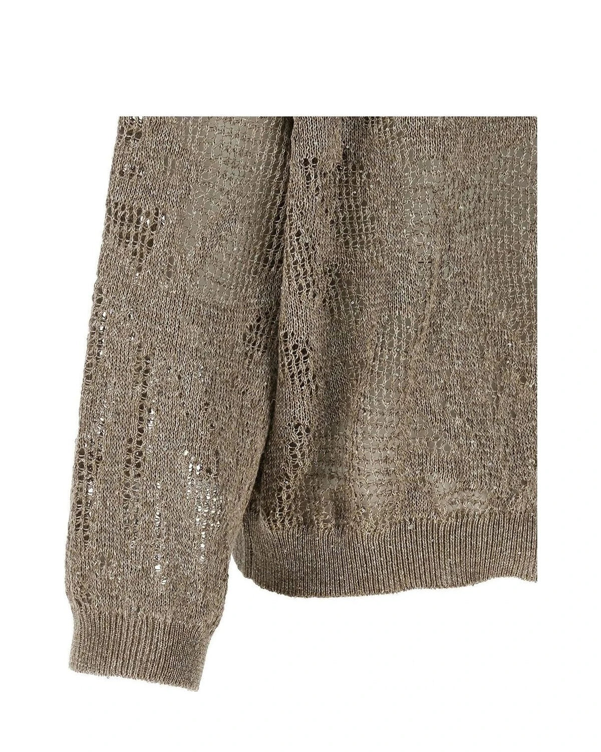 Brunello Cucinelli Sweater in brown, Linen — view 4